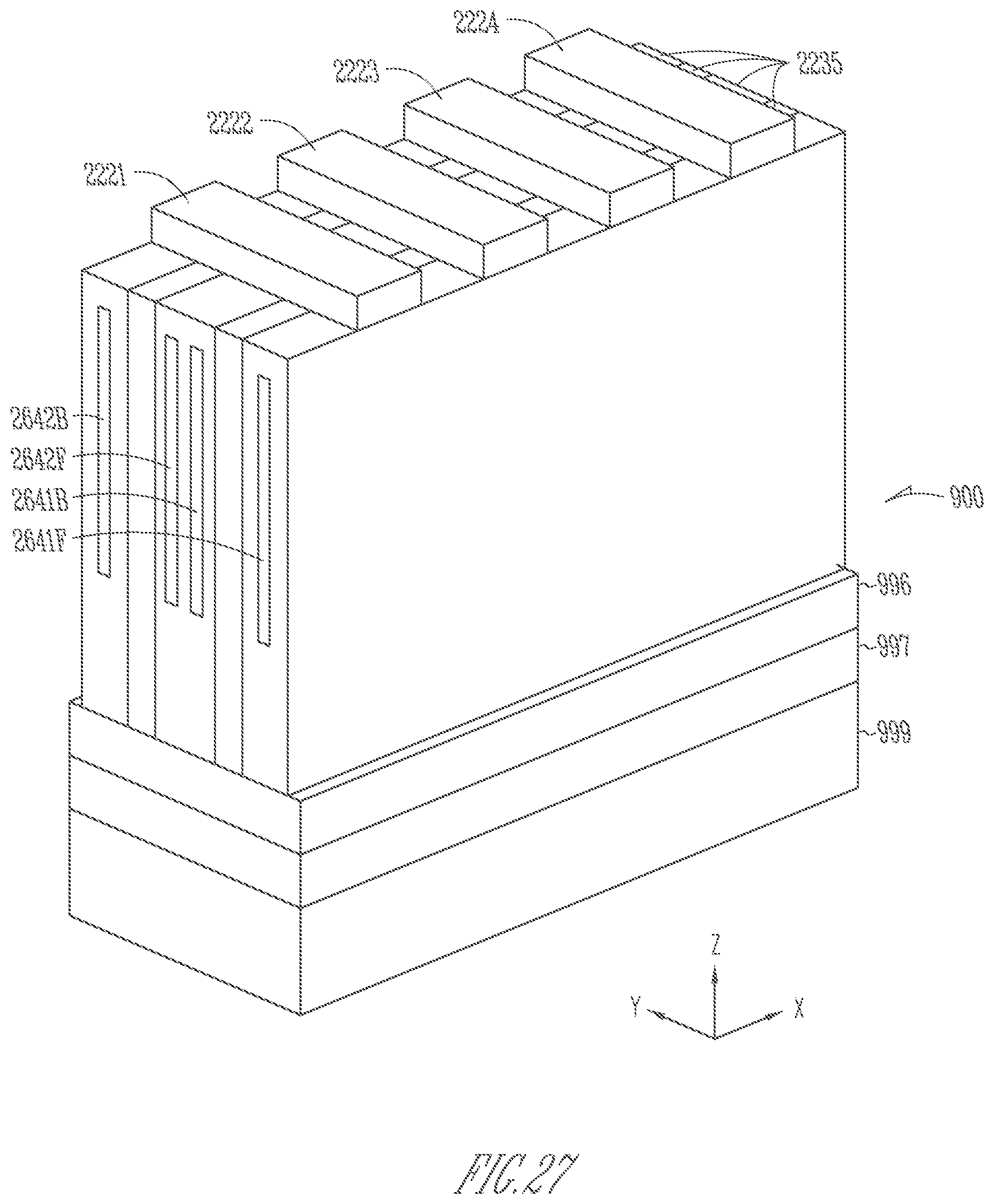 Patent US11776907 Figure 17 – Memory device having 2-transistor vertical memory cell and a common plate