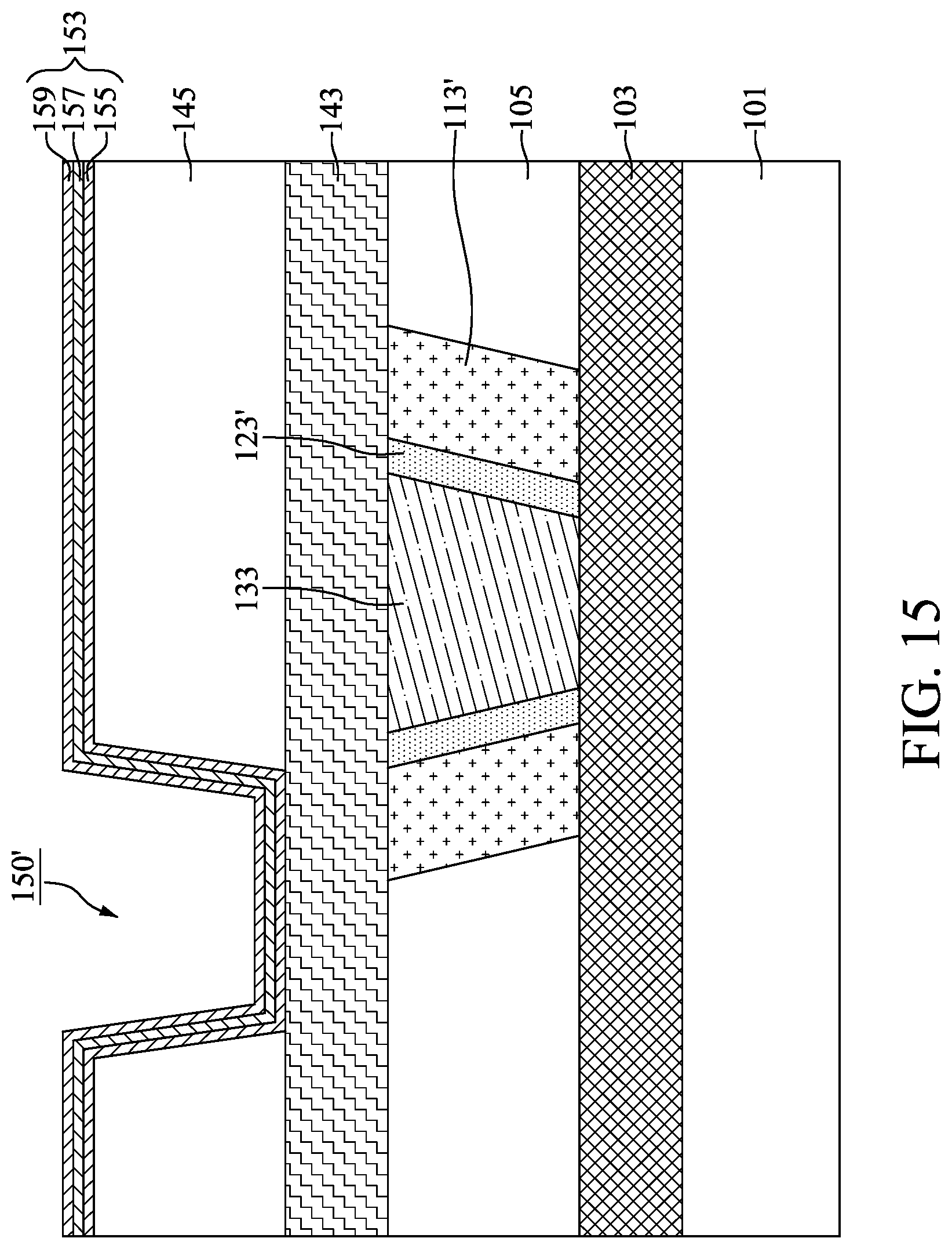 Patent US11776912 Figure 15 – Method for preparing semiconductor device structure with manganese-containing lining layer