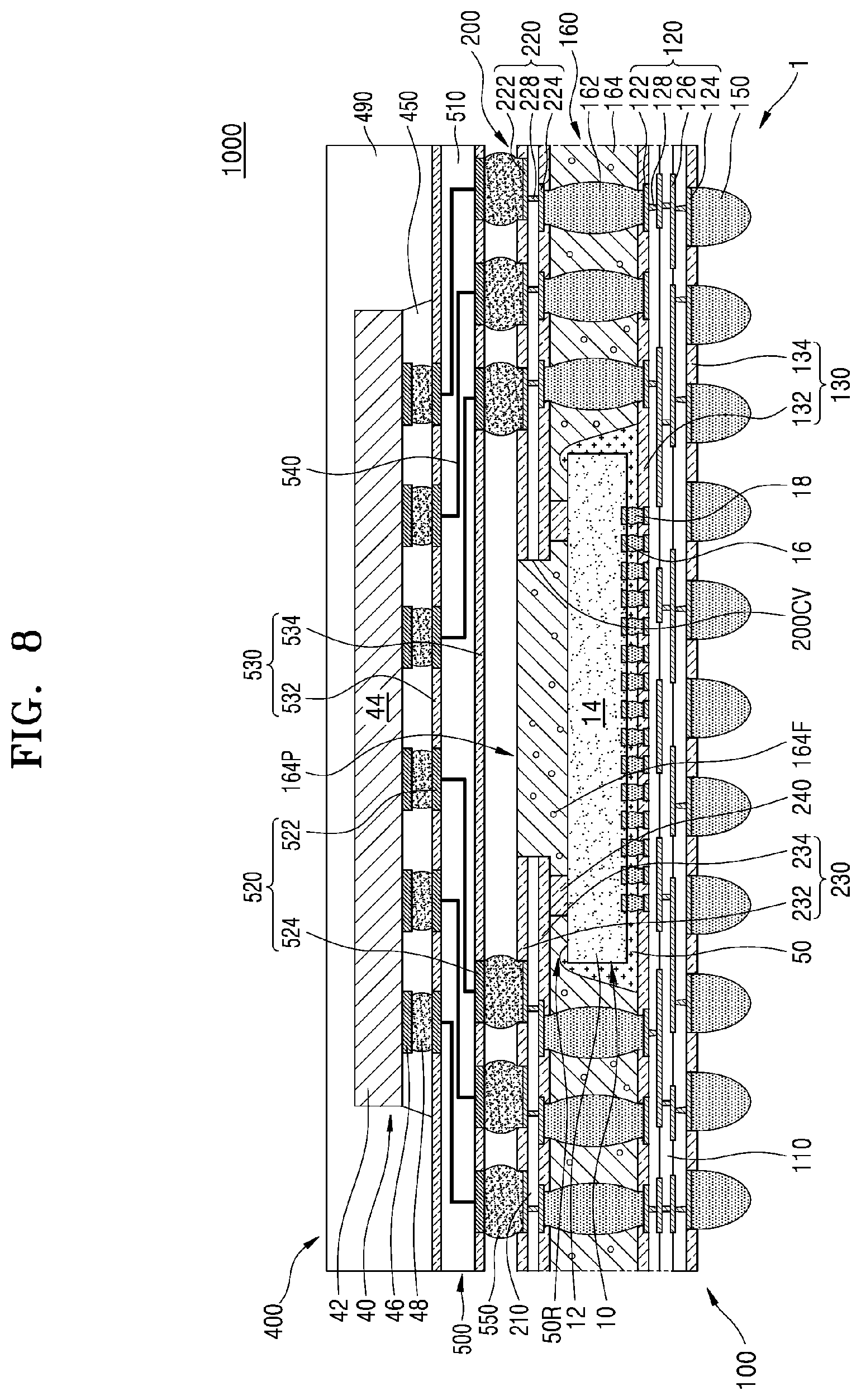 Patent US11776913 Figure 20 – Semiconductor package and a package-on-package including the same