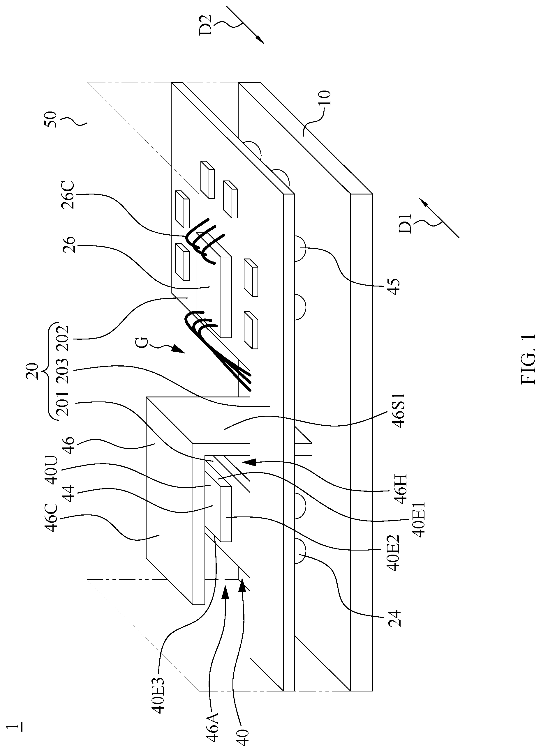 Patent US11776917 Figure 1 – Electronic package