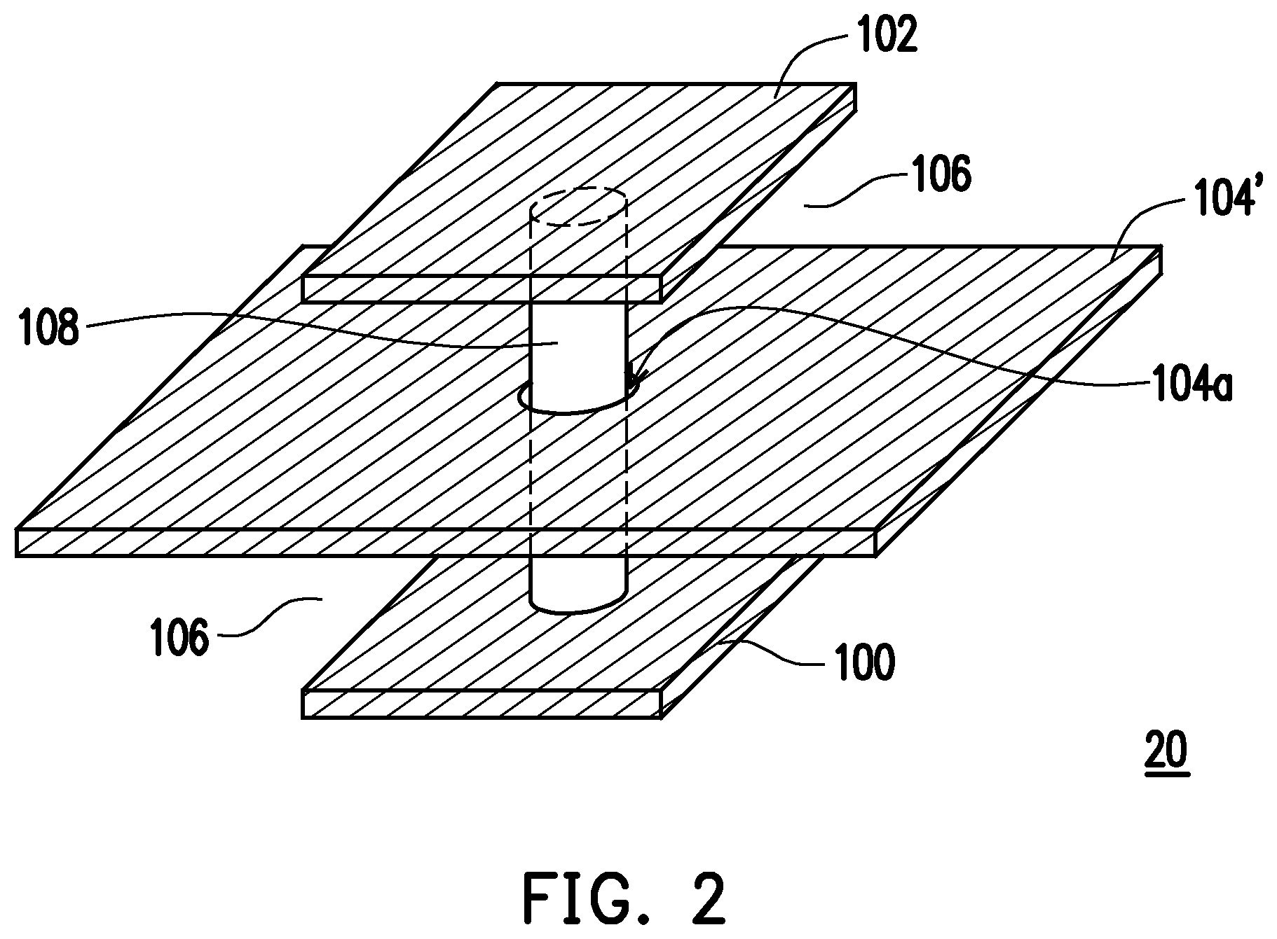 Patent US11776920 Figure 2 – Capacitor and filter and redistribution layer structure including the same
