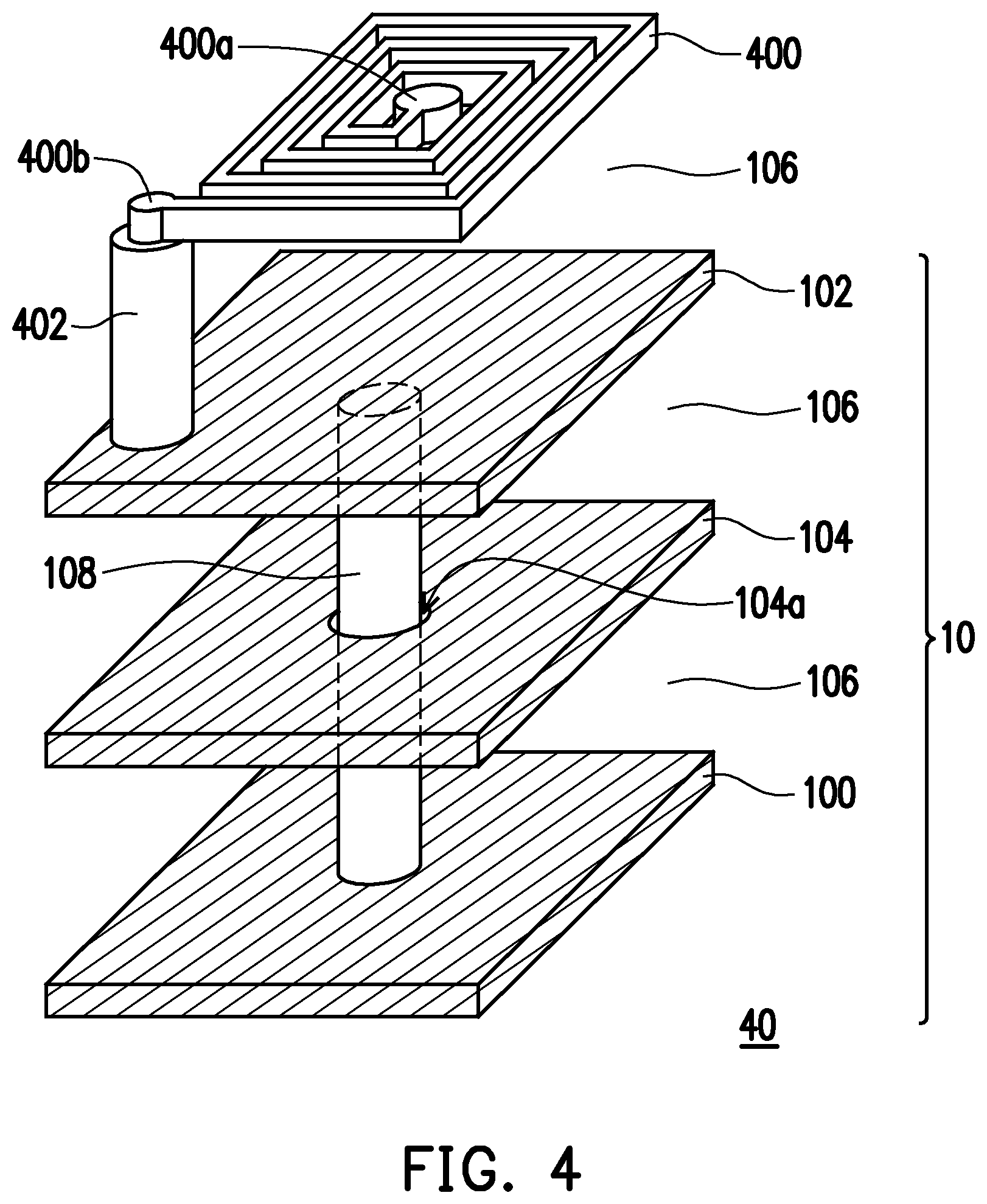 Patent US11776920 Figure 4 – Capacitor and filter and redistribution layer structure including the same