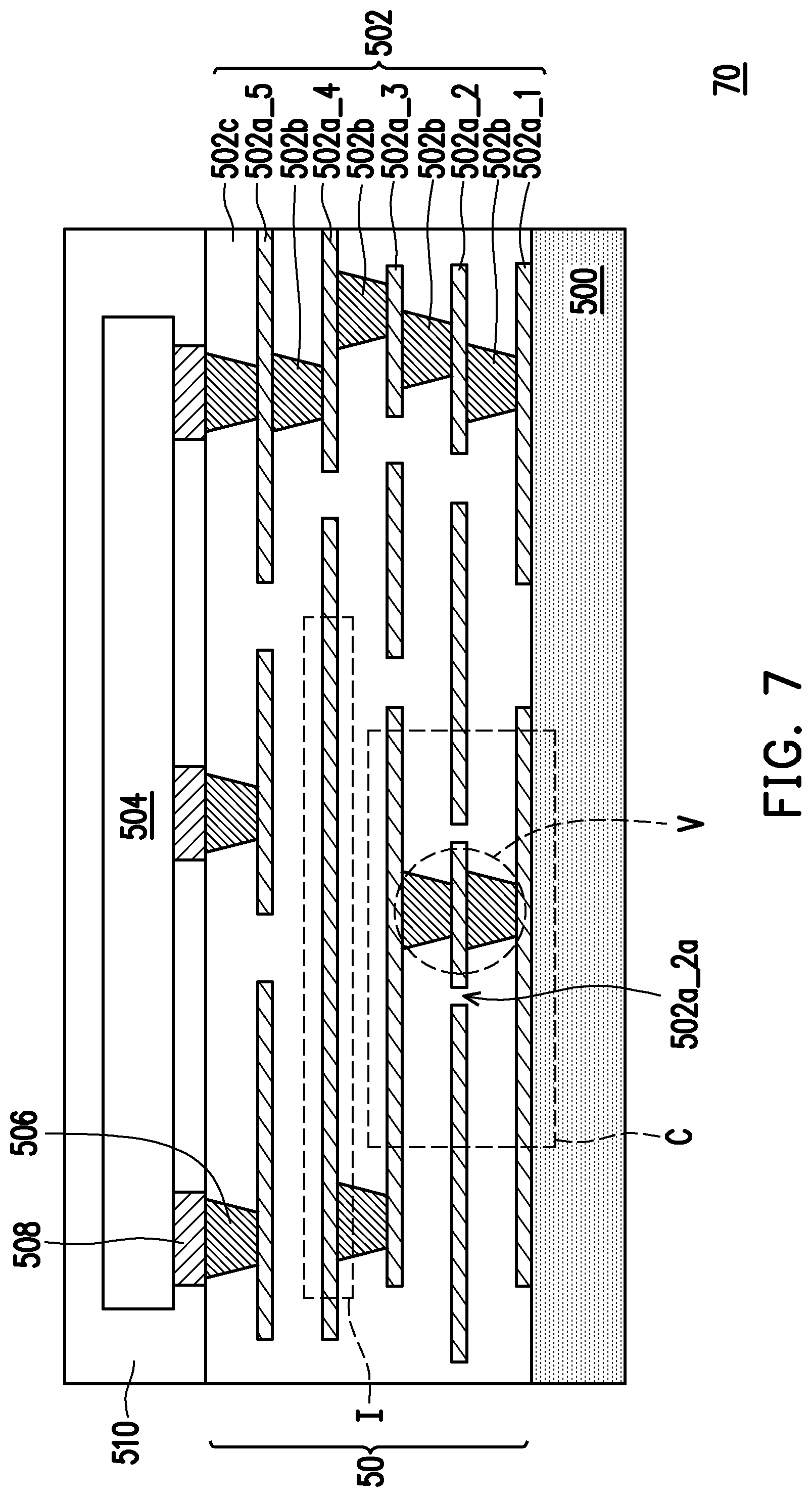 Patent US11776920 Figure 7 – Capacitor and filter and redistribution layer structure including the same