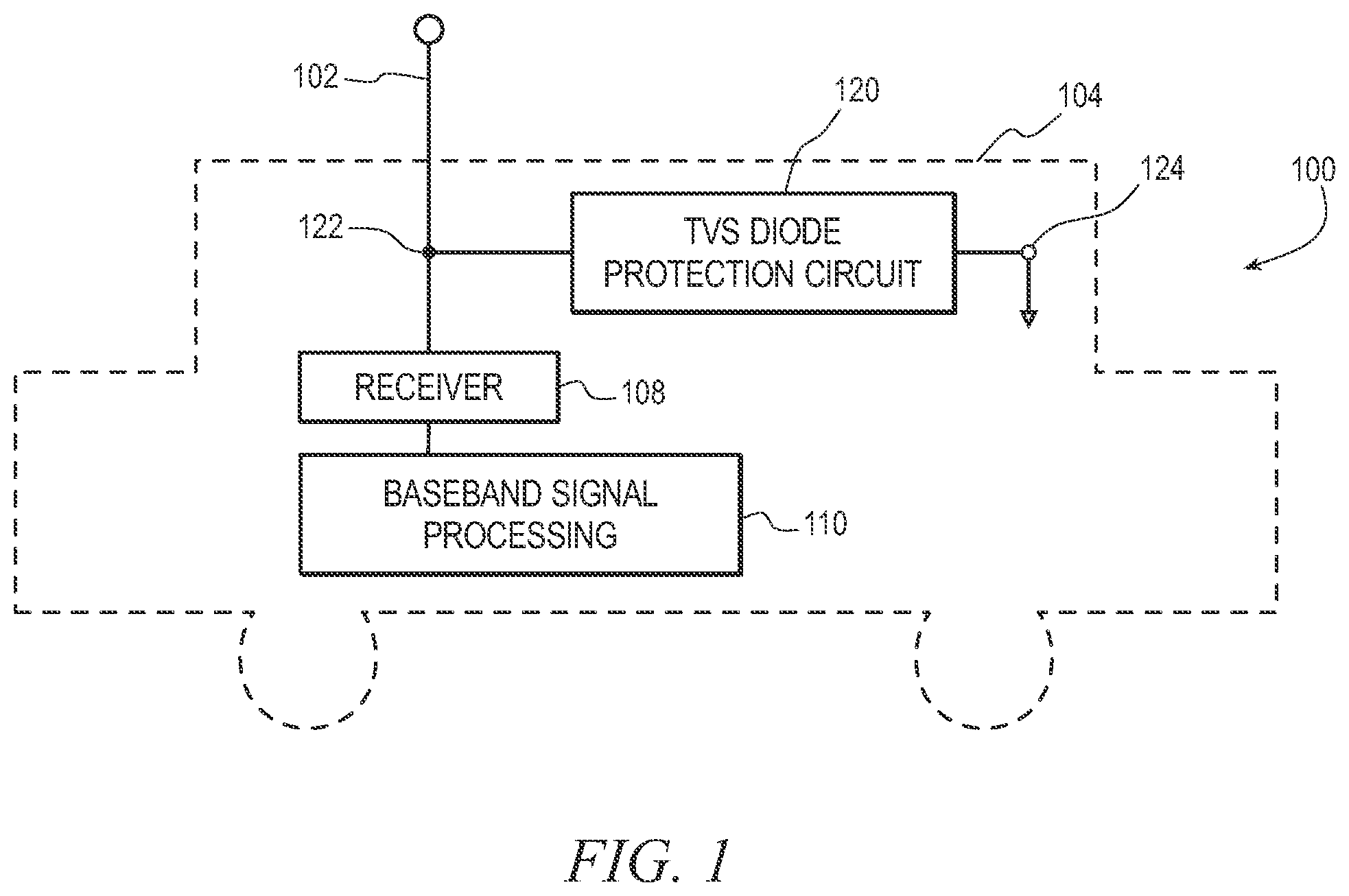 Patent US11776951 Figure 1 – TVS diode circuit with high energy dissipation and linear capacitance