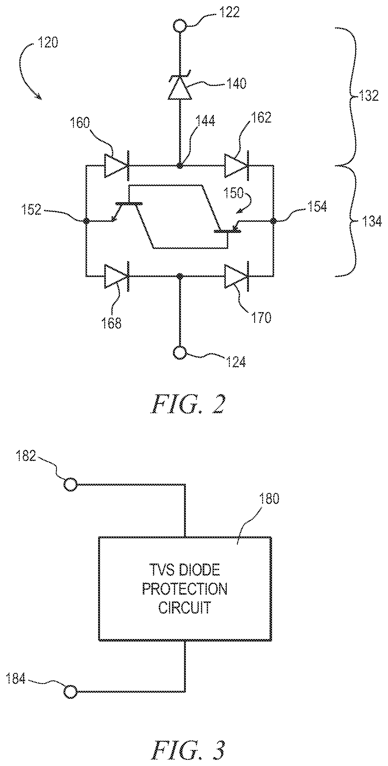 Patent US11776951 Figure 2 – TVS diode circuit with high energy dissipation and linear capacitance
