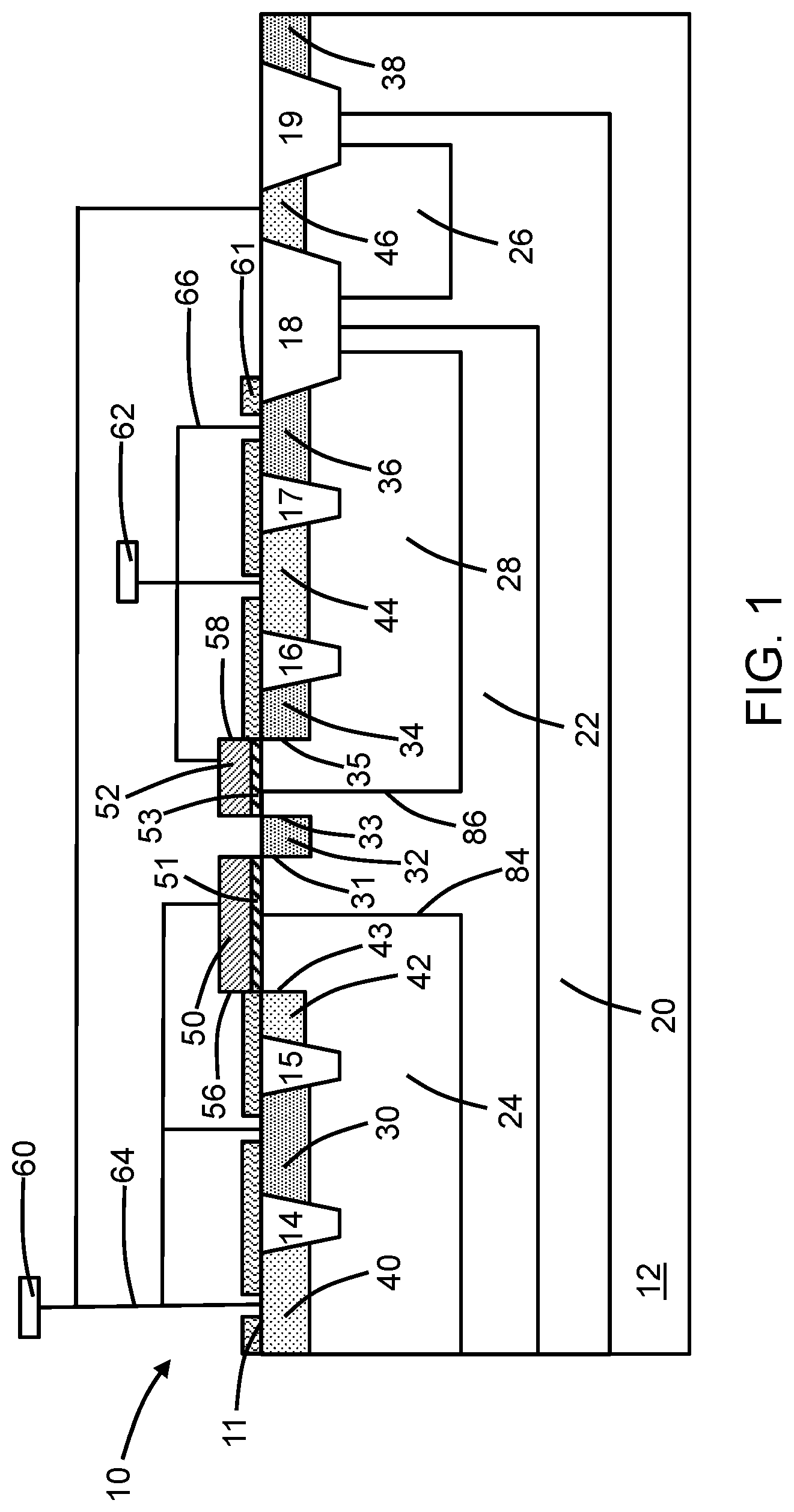 Patent US11776952 Figure 1 – Silicon-controlled rectifiers for an electrostatic discharge protection device