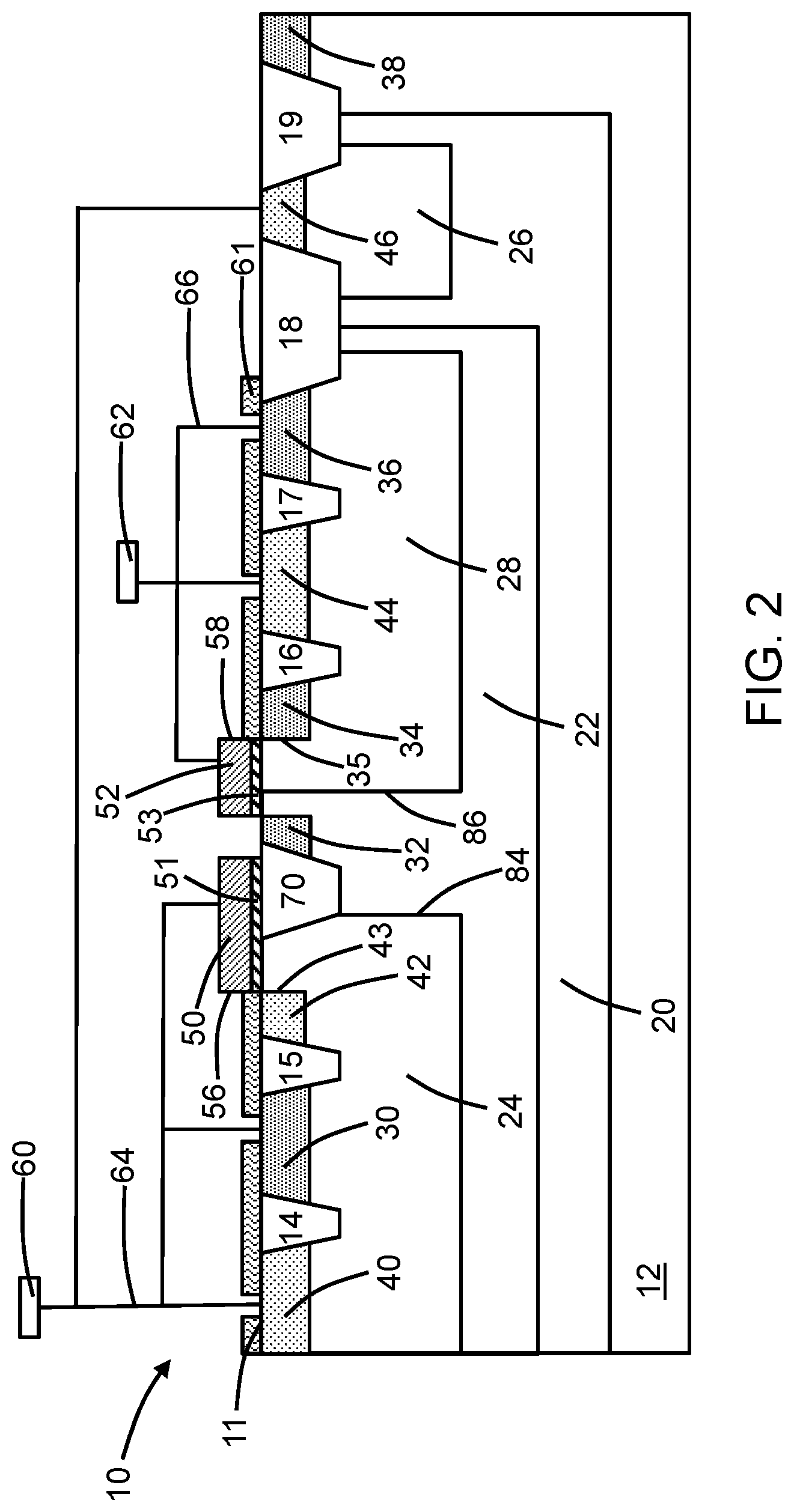Patent US11776952 Figure 2 – Silicon-controlled rectifiers for an electrostatic discharge protection device
