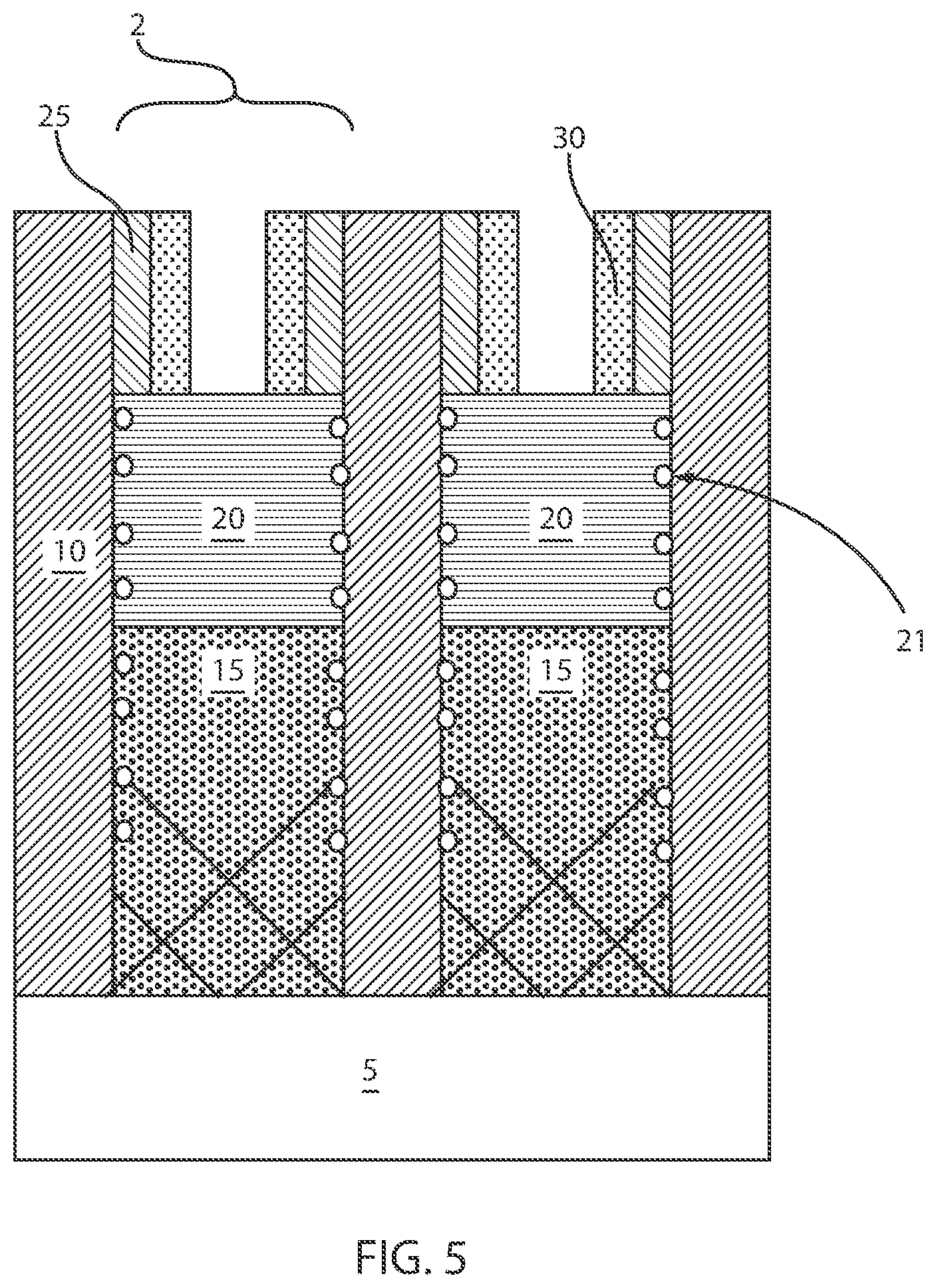Patent US11776956 Figure 5 – III-V fins by aspect ratio trapping and self-aligned etch to remove rough epitaxy surface