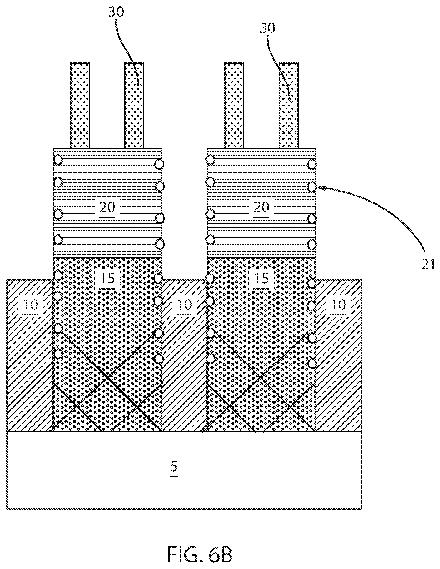 Patent US11776956 Figure 7 – III-V fins by aspect ratio trapping and self-aligned etch to remove rough epitaxy surface