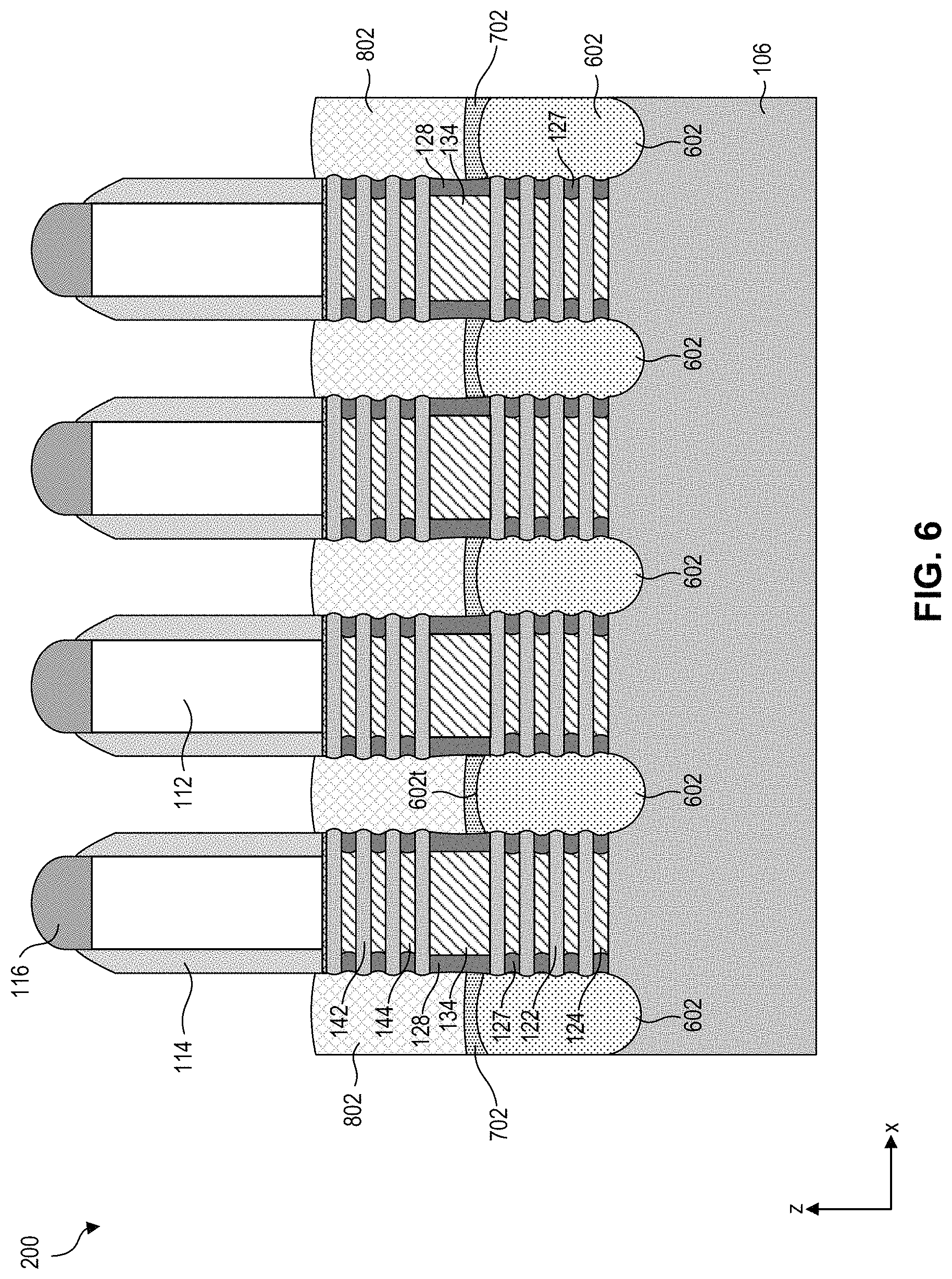 Patent US11776960 Figure 7 – Gate structures for stacked semiconductor devices