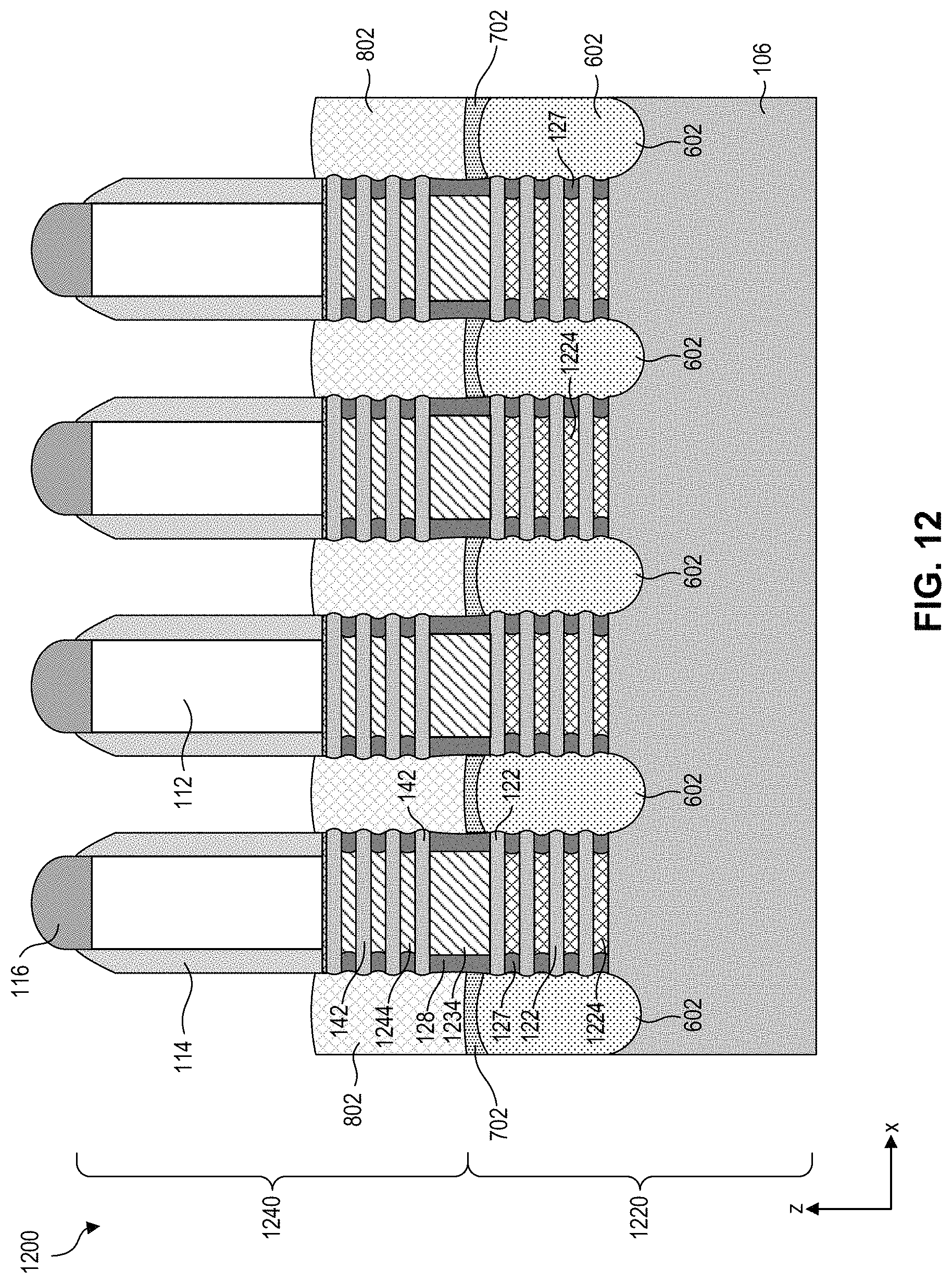 Patent US11776960 Figure 13 – Gate structures for stacked semiconductor devices
