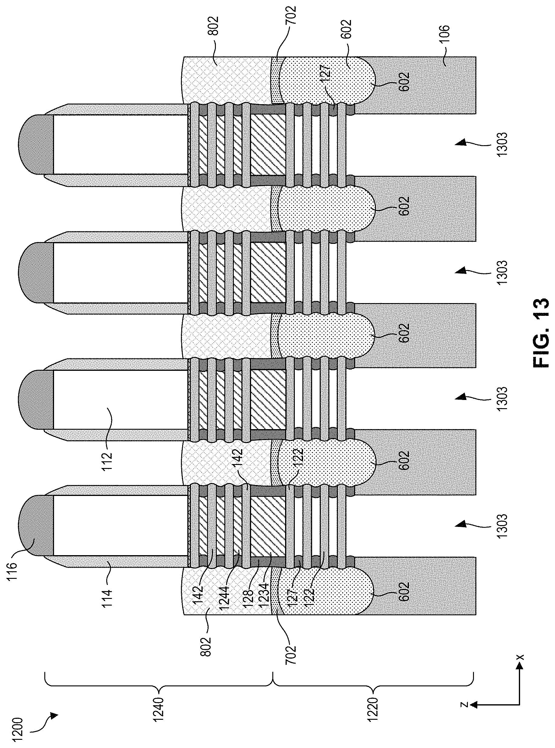 Patent US11776960 Figure 14 – Gate structures for stacked semiconductor devices