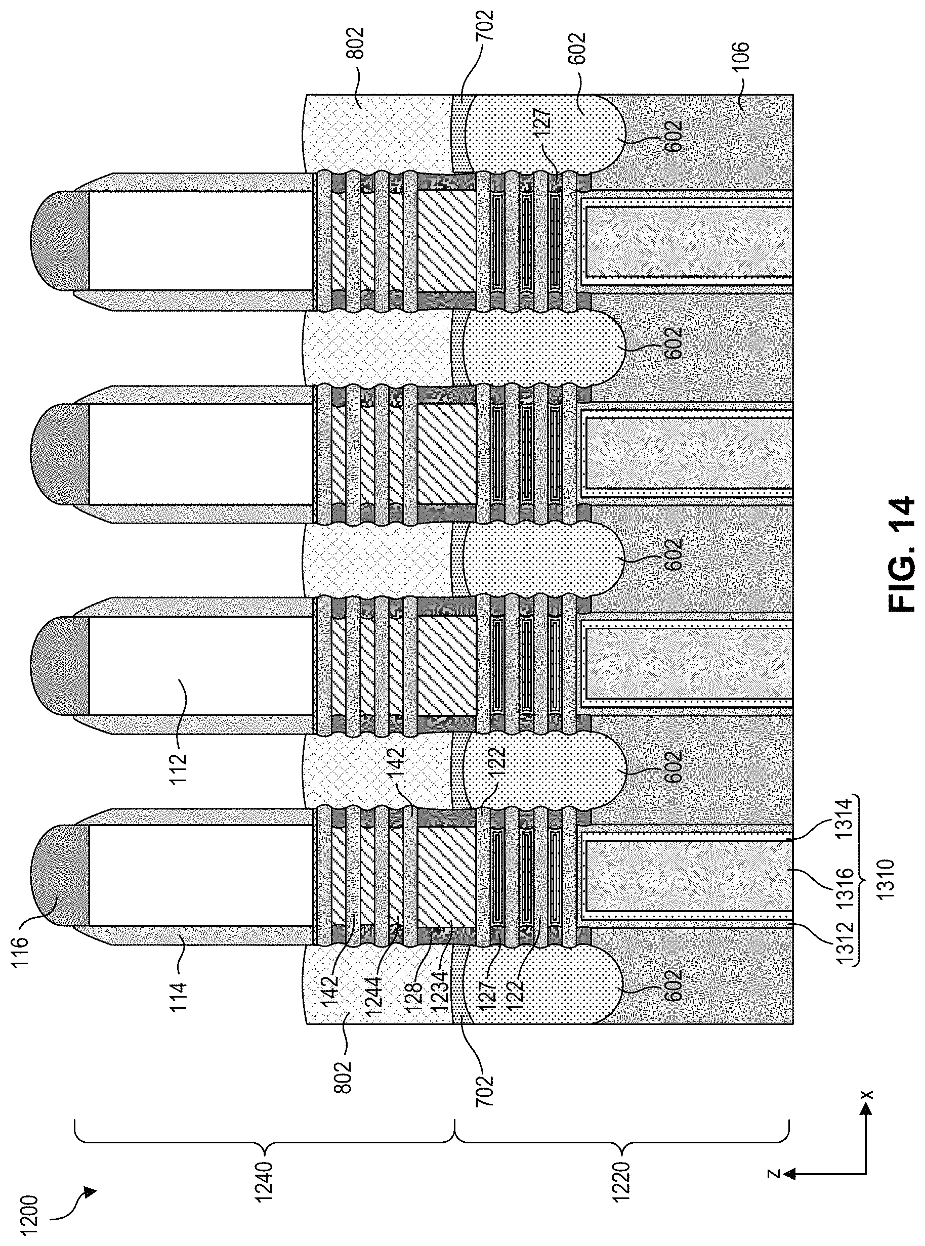 Patent US11776960 Figure 15 – Gate structures for stacked semiconductor devices