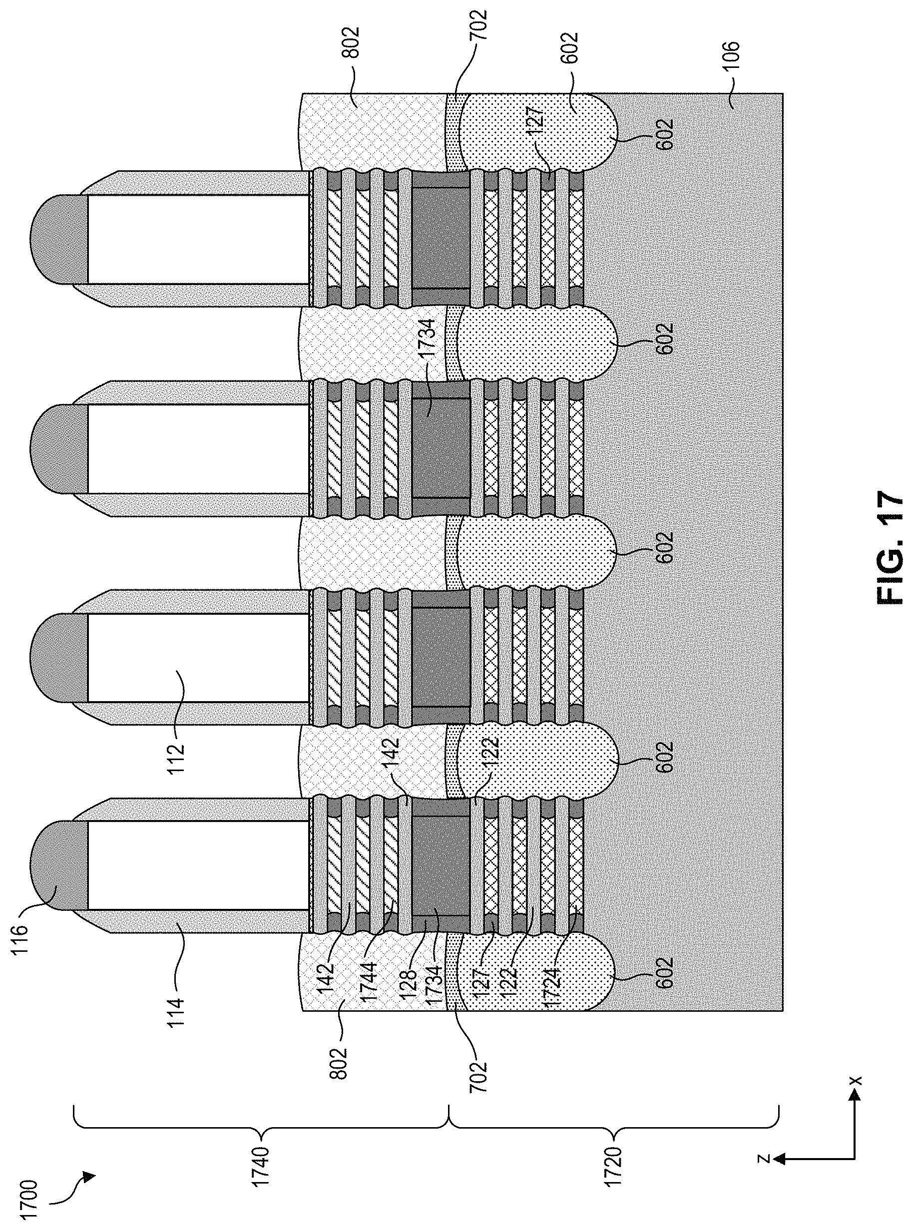 Patent US11776960 Figure 18 – Gate structures for stacked semiconductor devices