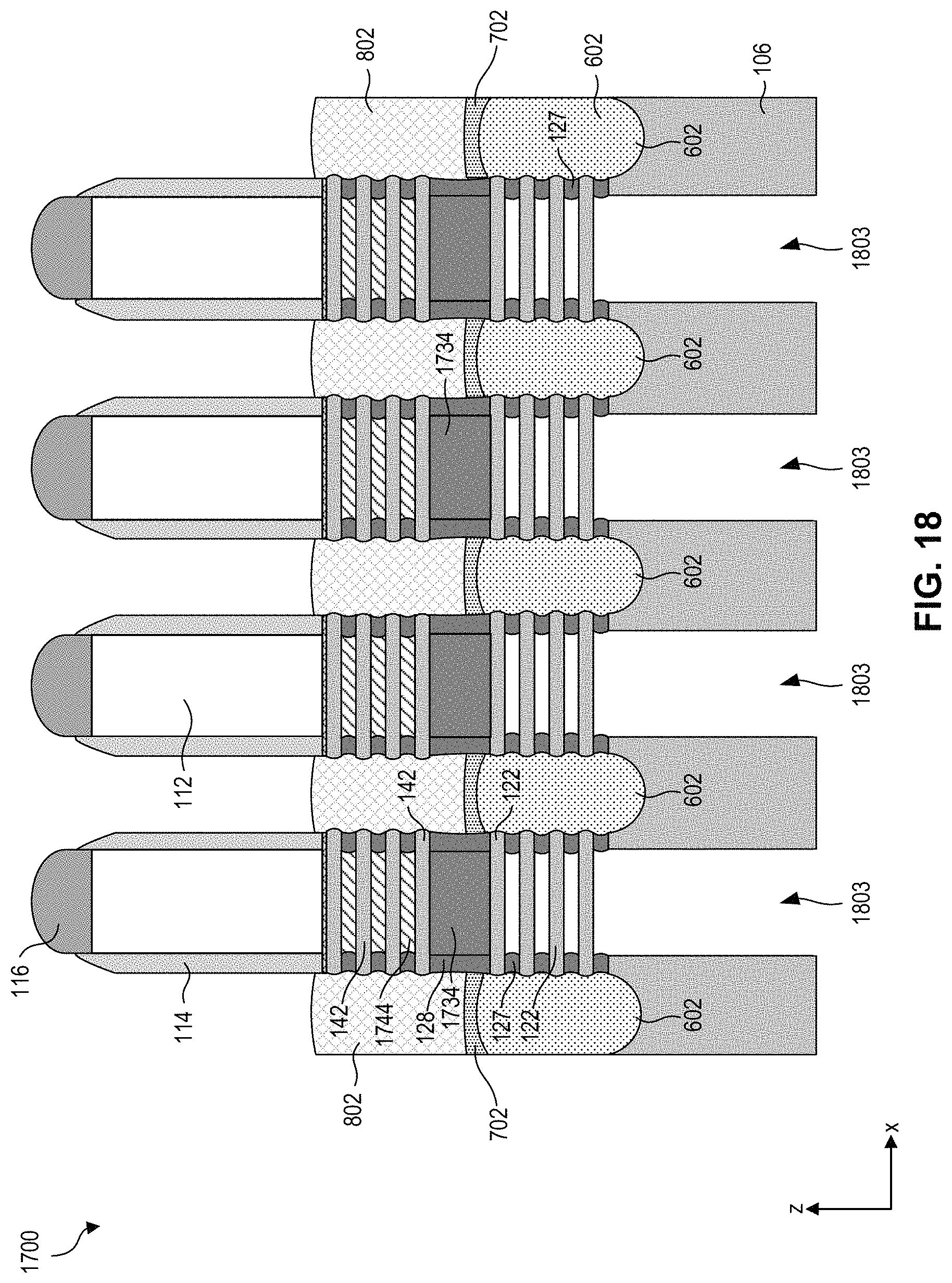 Patent US11776960 Figure 19 – Gate structures for stacked semiconductor devices