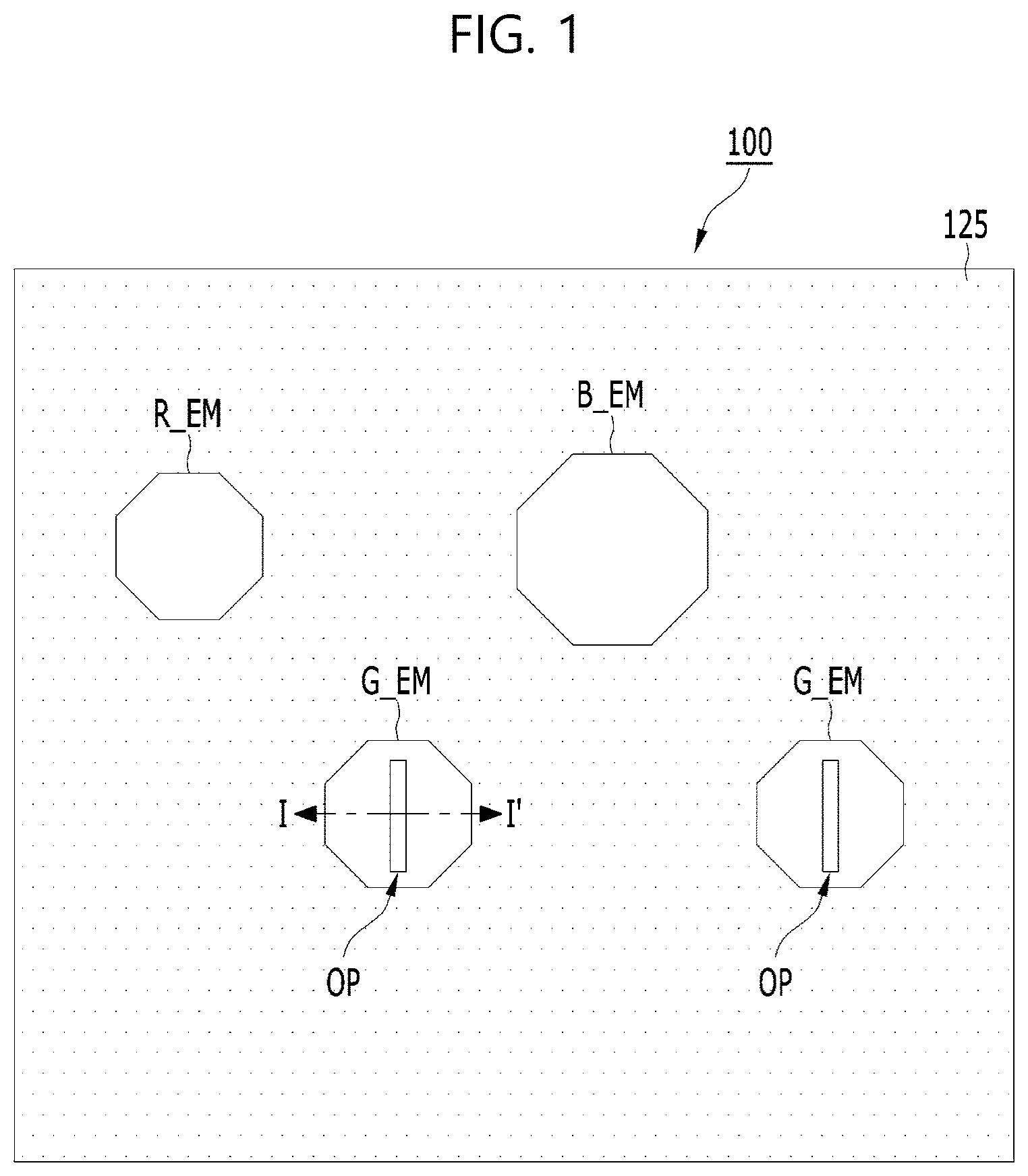 Patent US11776965 Figure 1 – Light emitting display device comprising anode having at least one opening