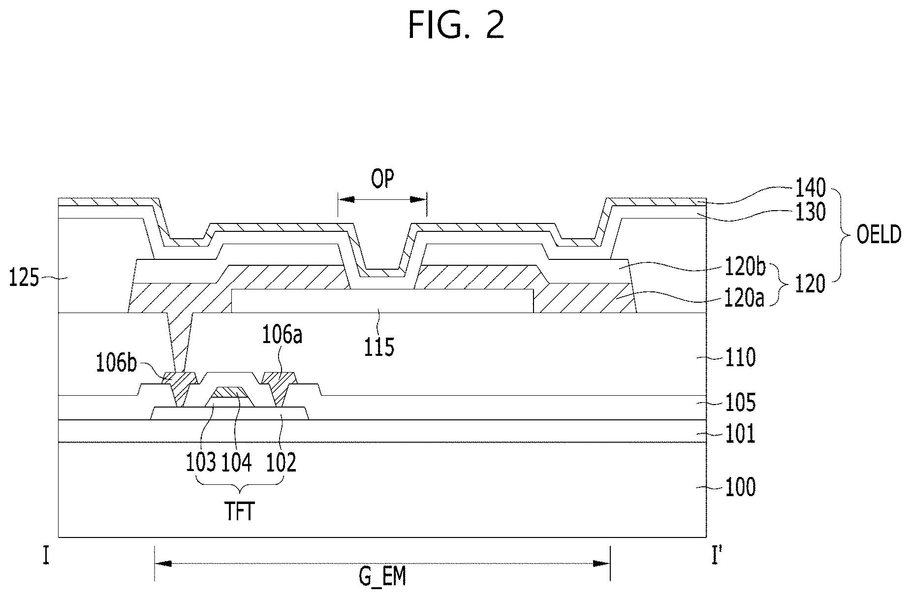 Patent US11776965 Figure 2 – Light emitting display device comprising anode having at least one opening