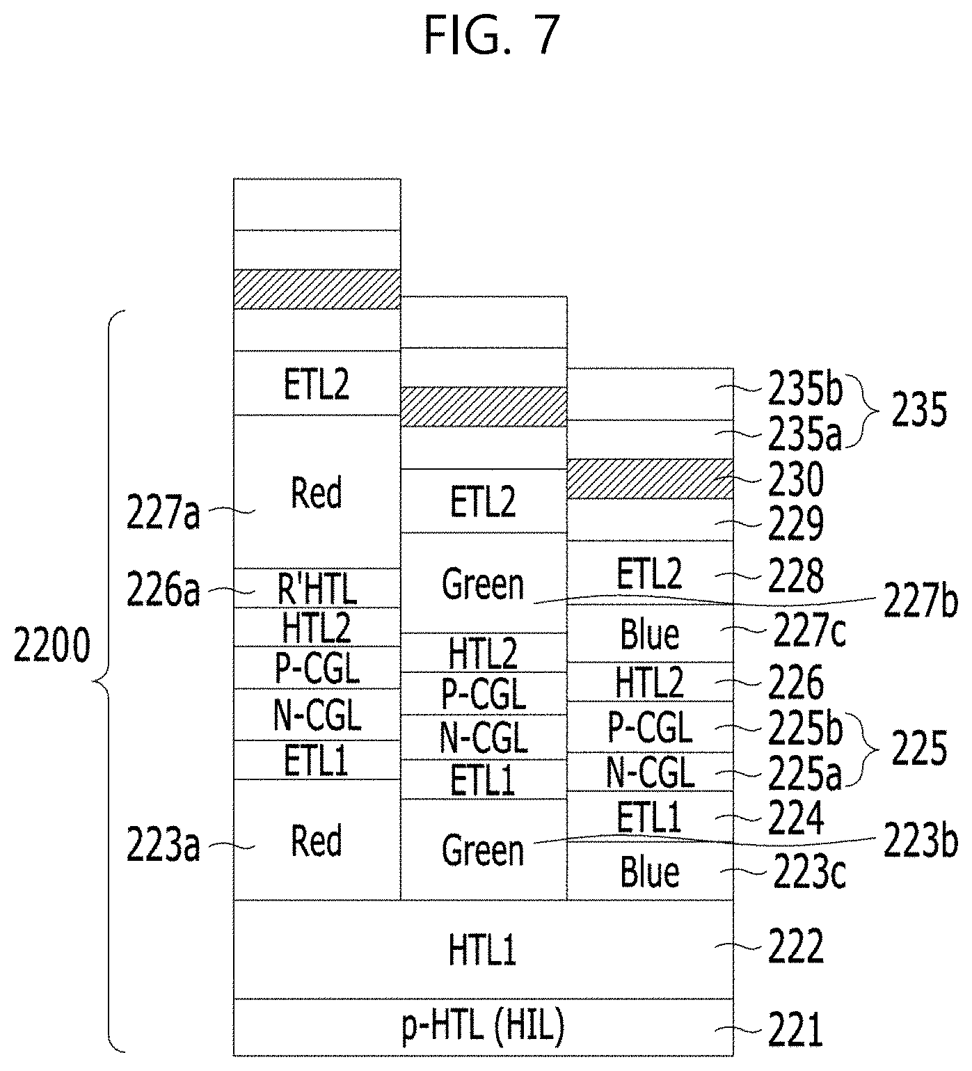 Patent US11776965 Figure 7 – Light emitting display device comprising anode having at least one opening