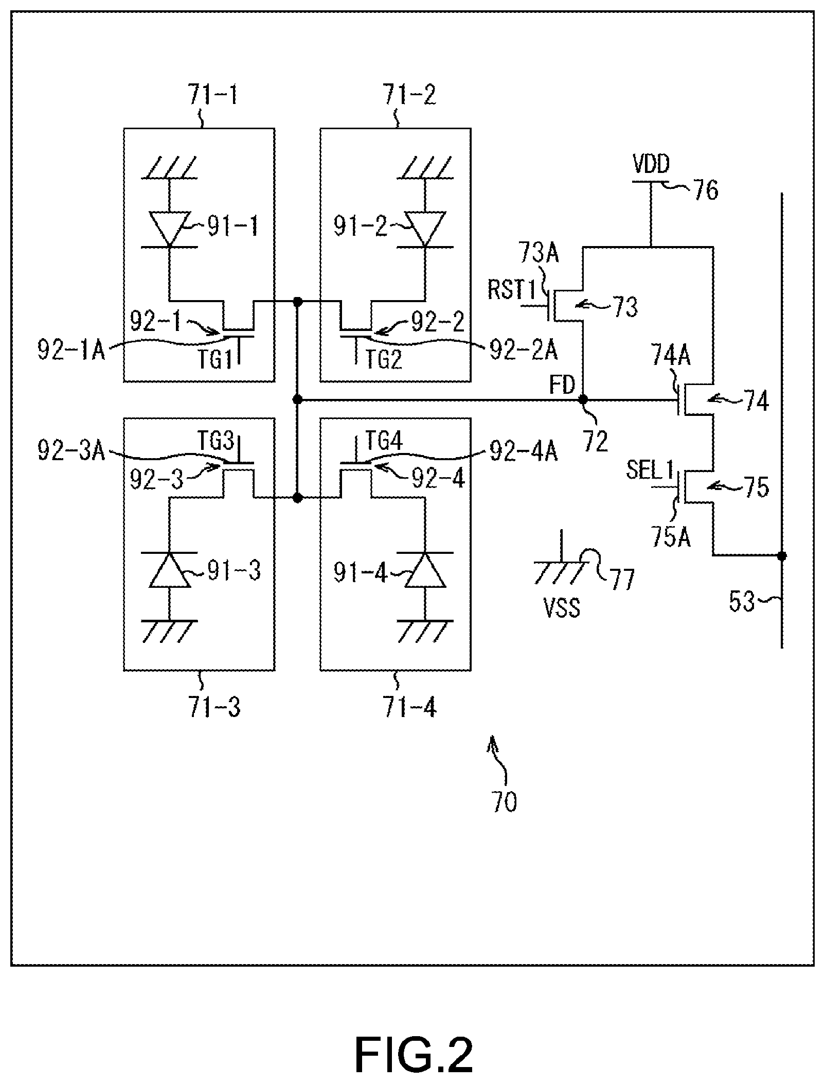 Patent US11776978 Figure 2 – Solid-state image pickup device and electronic apparatus having a separation wall between the first photodiode and the second photodiode