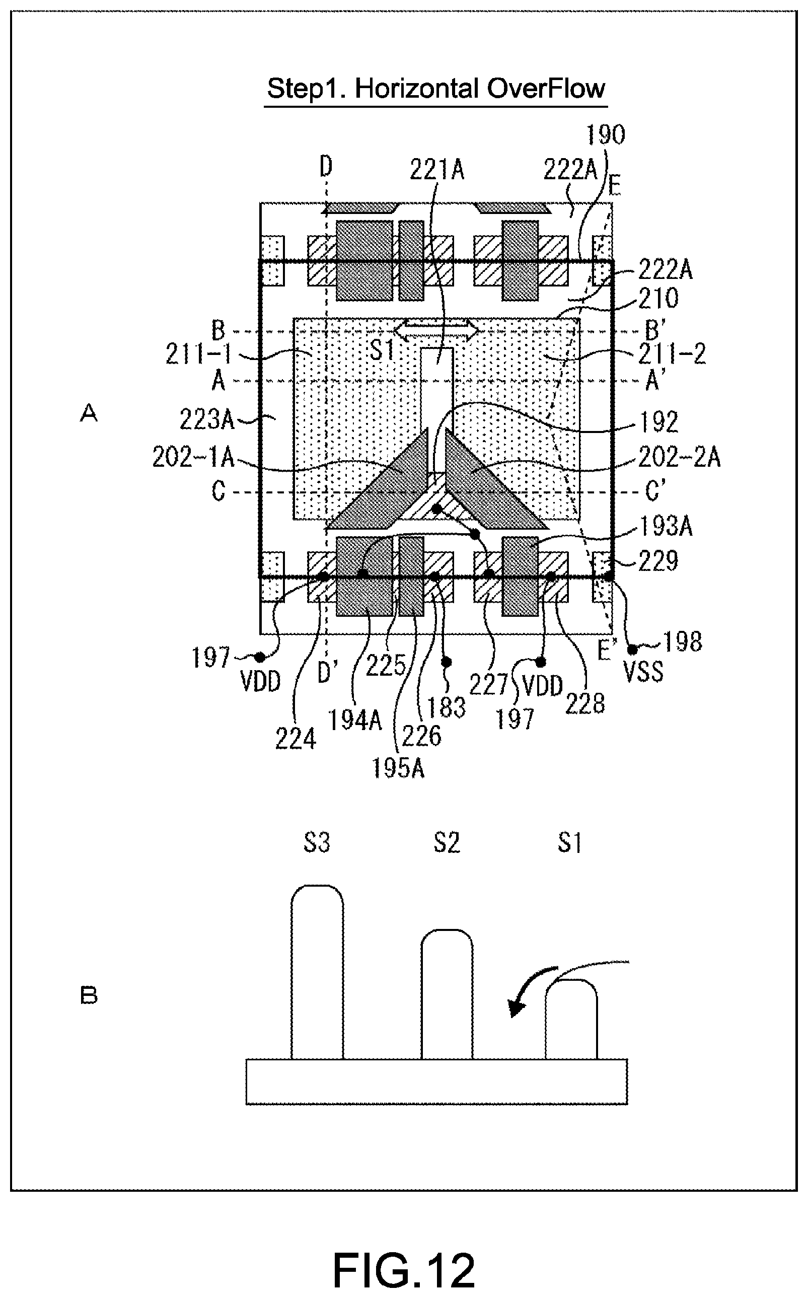 Patent US11776978 Figure 12 – Solid-state image pickup device and electronic apparatus having a separation wall between the first photodiode and the second photodiode