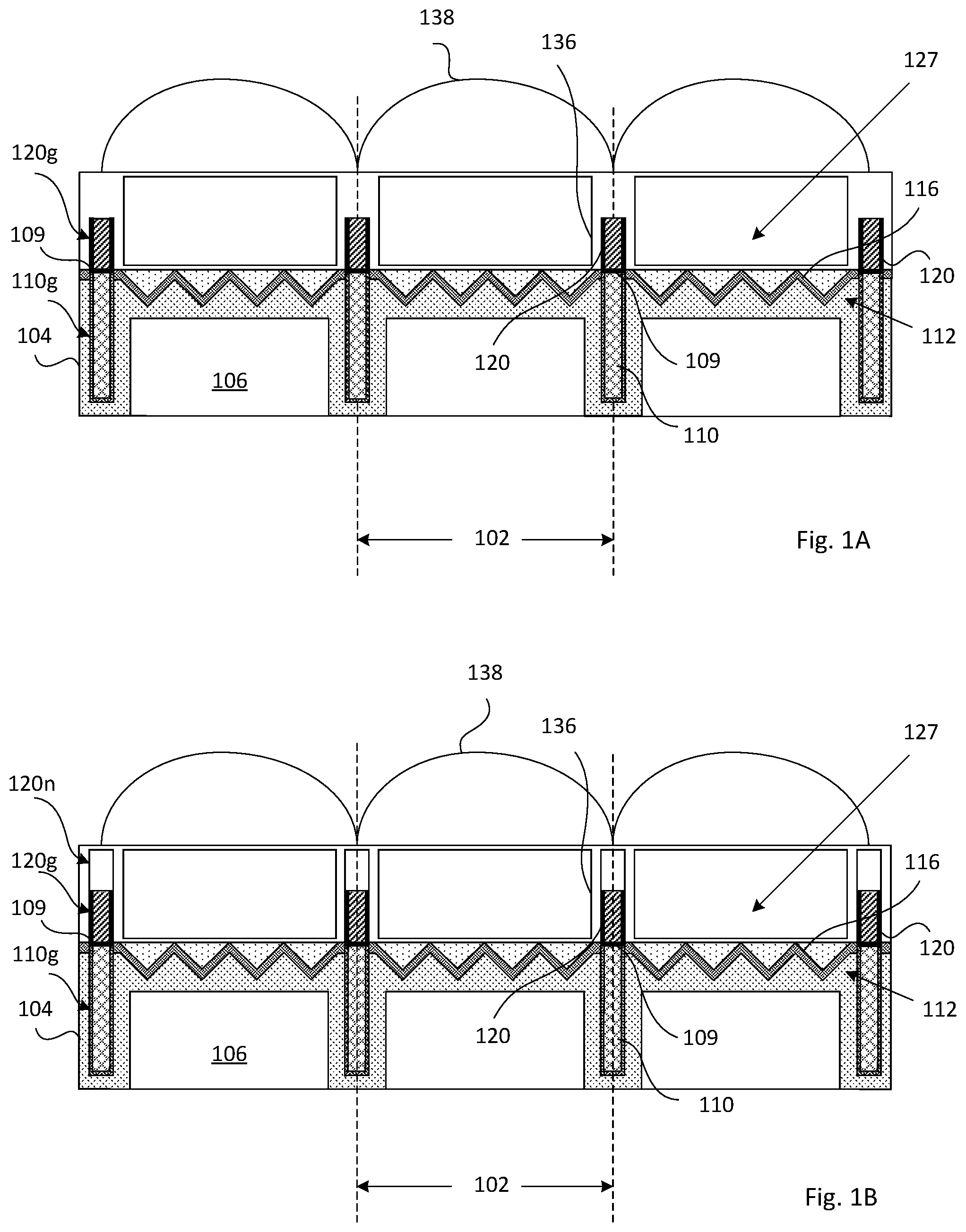 Patent US11776985 Figure 1 – Method of forming self aligned grids in BSI image sensor