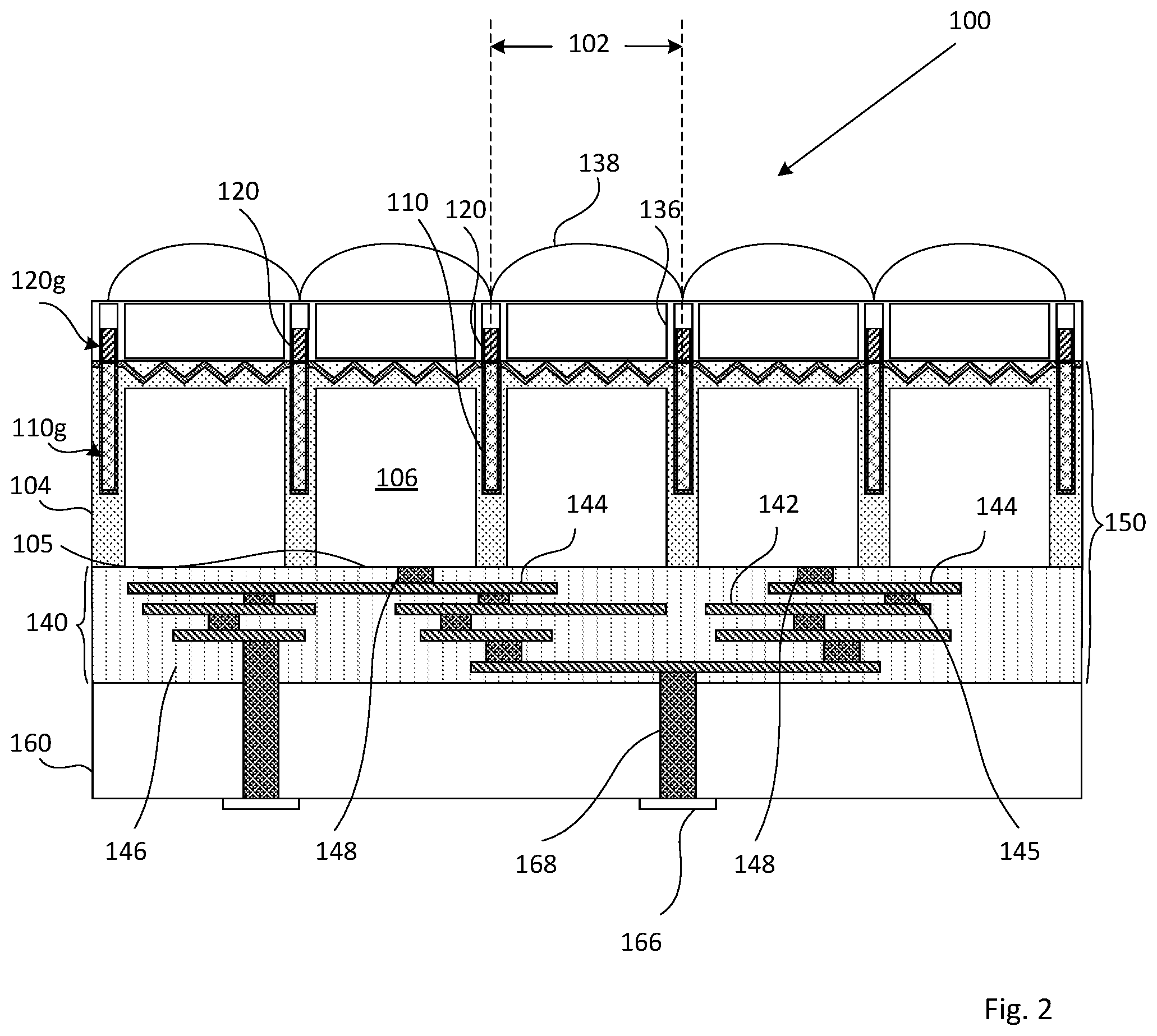 Patent US11776985 Figure 2 – Method of forming self aligned grids in BSI image sensor