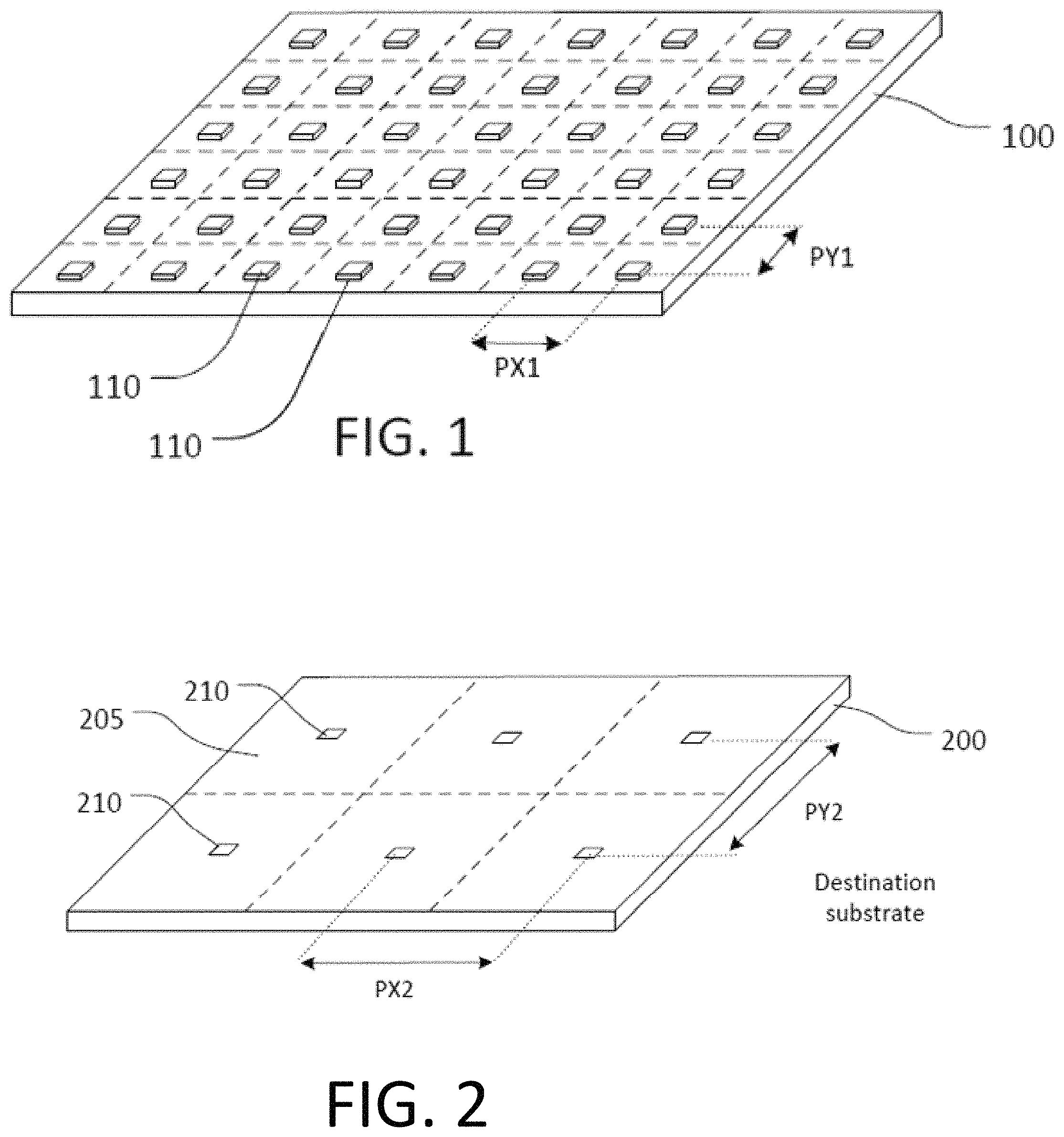 Patent US11776989 — Methods of parallel transfer of micro-devices using treatment — Figure 1