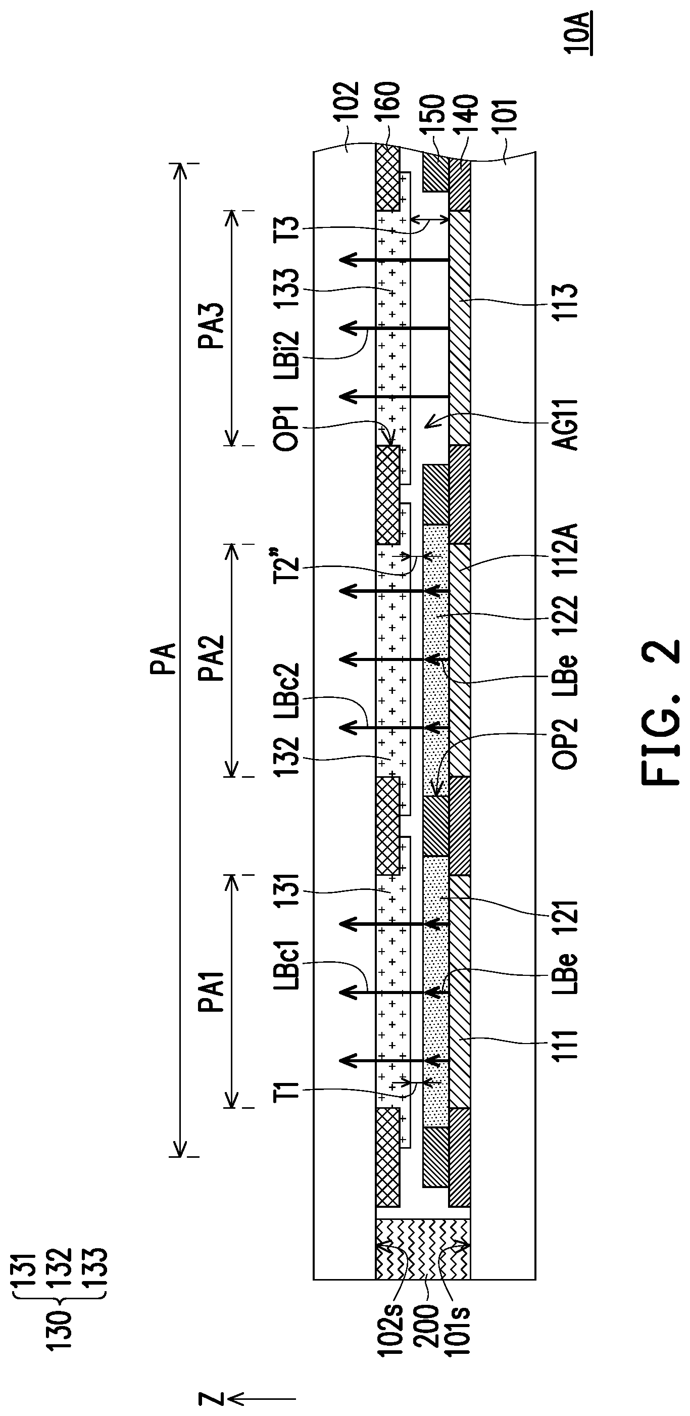 Patent US11776990 Figure 2 – Micro light-emitting diode display panel