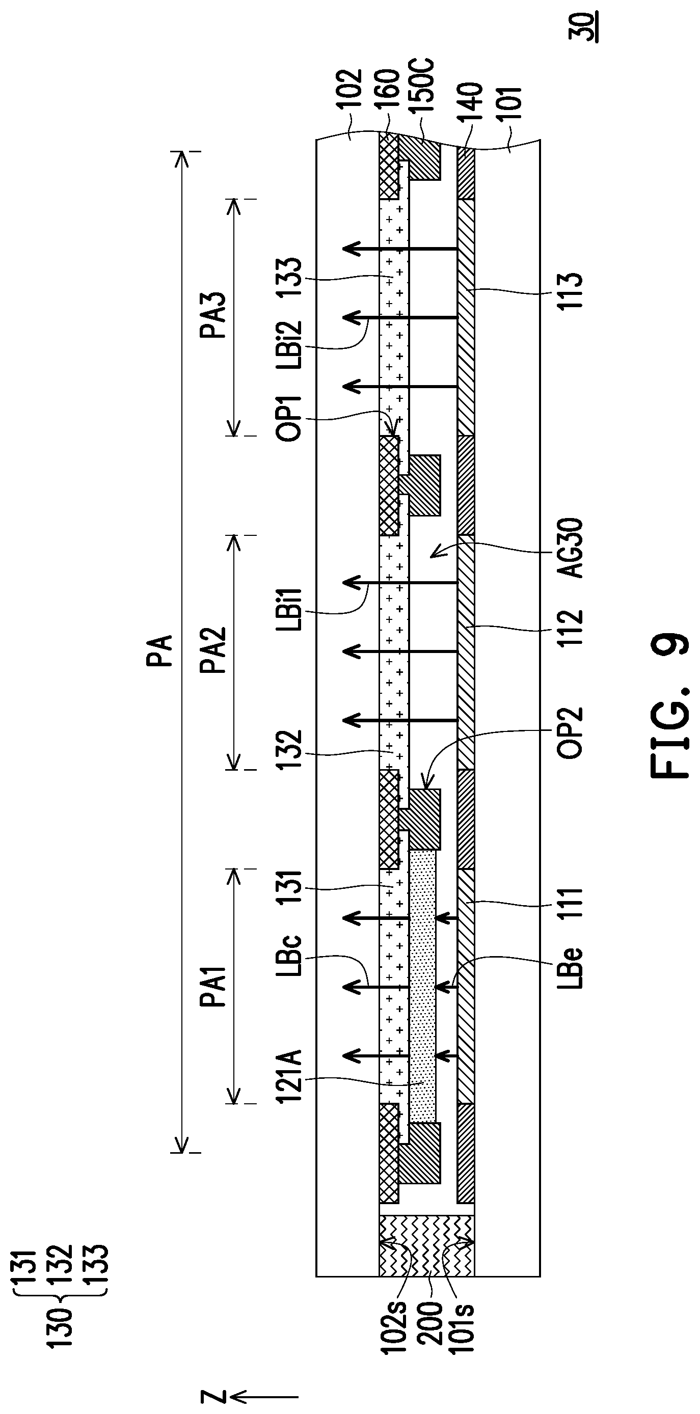 Patent US11776990 Figure 9 – Micro light-emitting diode display panel
