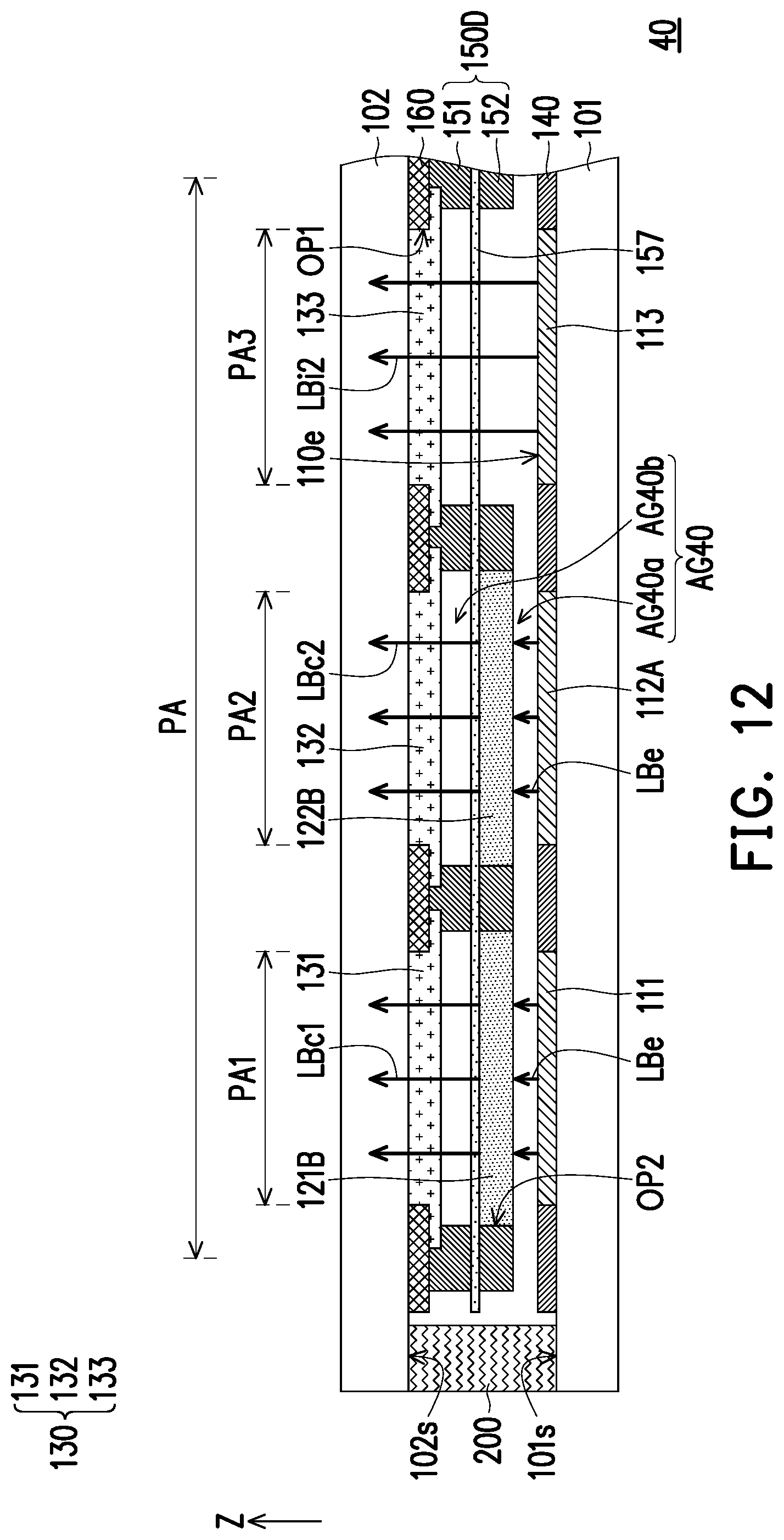 Patent US11776990 Figure 12 – Micro light-emitting diode display panel
