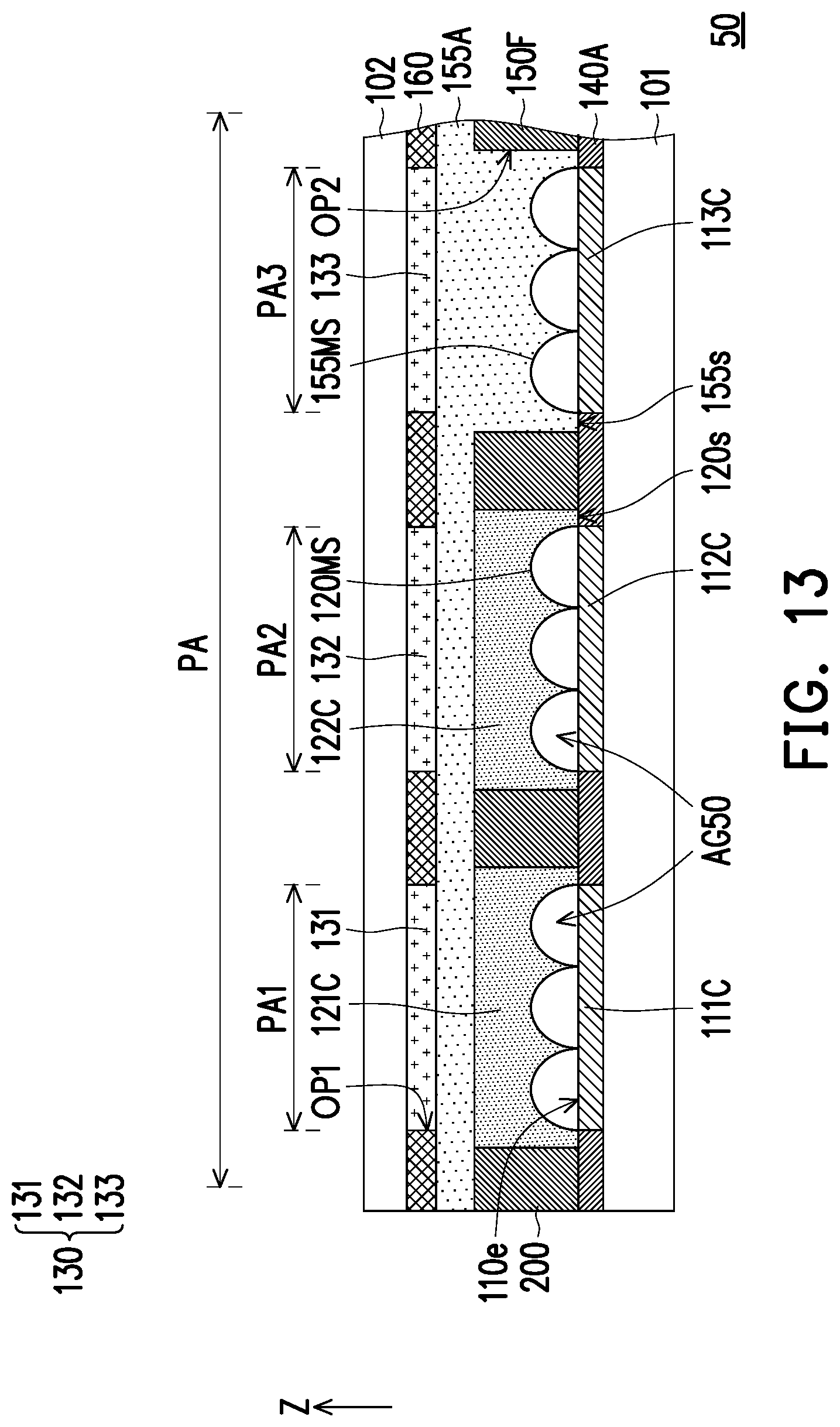 Patent US11776990 Figure 13 – Micro light-emitting diode display panel