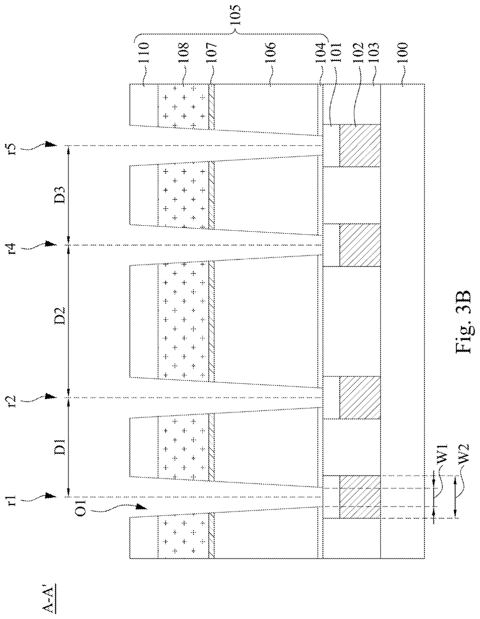 Patent US11776993 Figure 5 – Capacitor array and method for forming the same