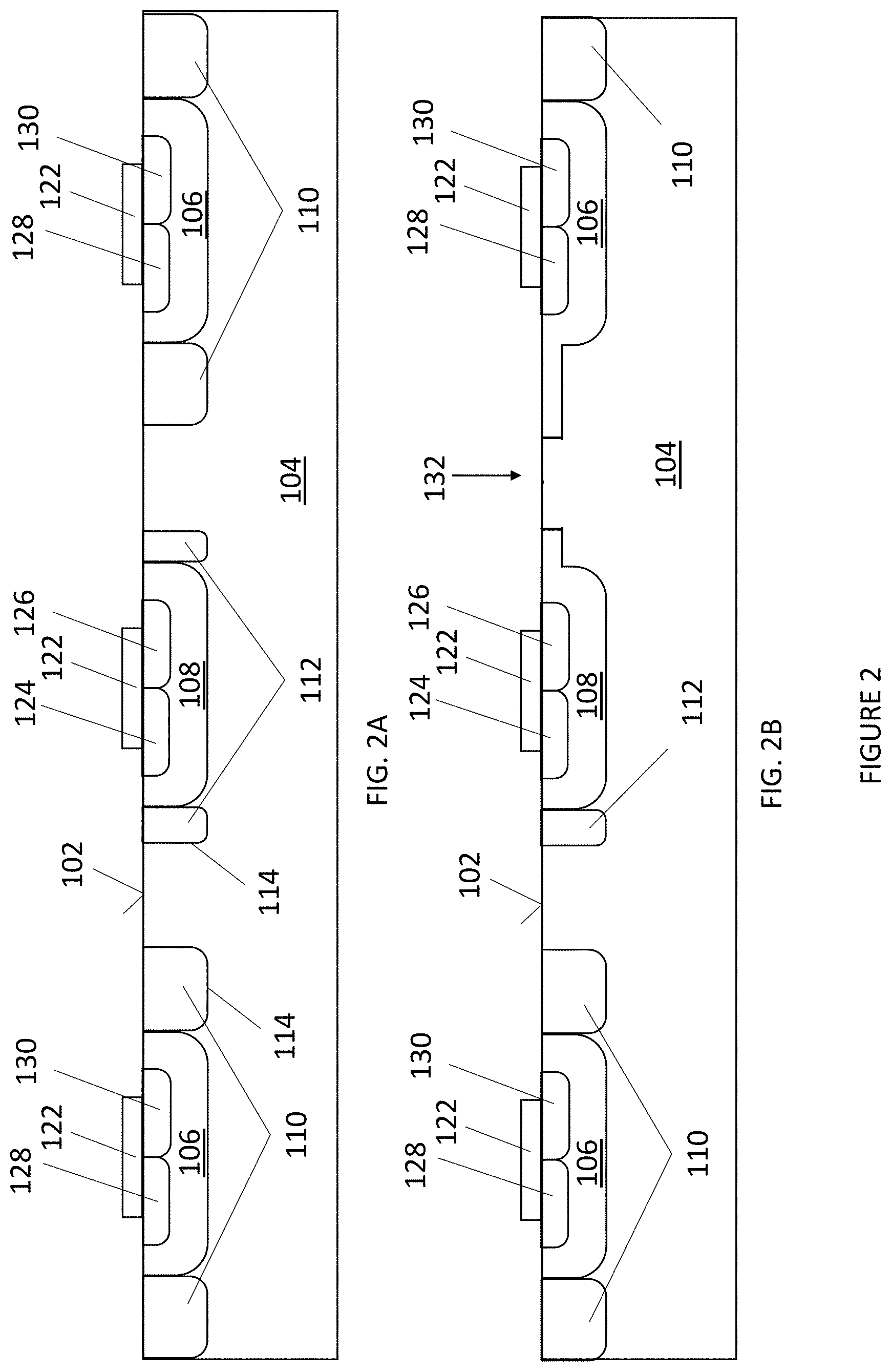 Patent US11776996 Figure 2 – ESD protection device with isolation structure layout that minimizes harmonic distortion