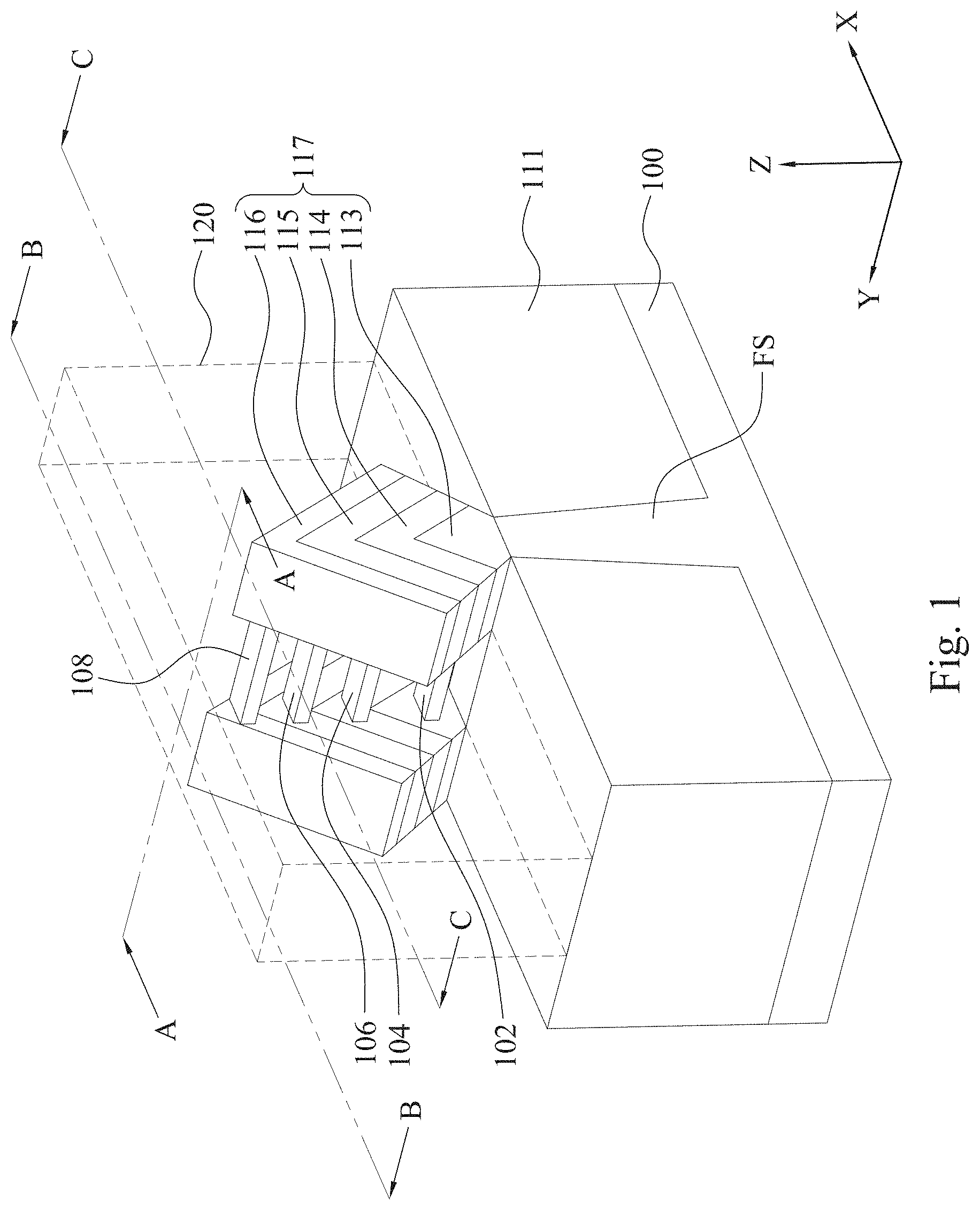 Patent US11776998 Figure 1 – Gate-all-around device