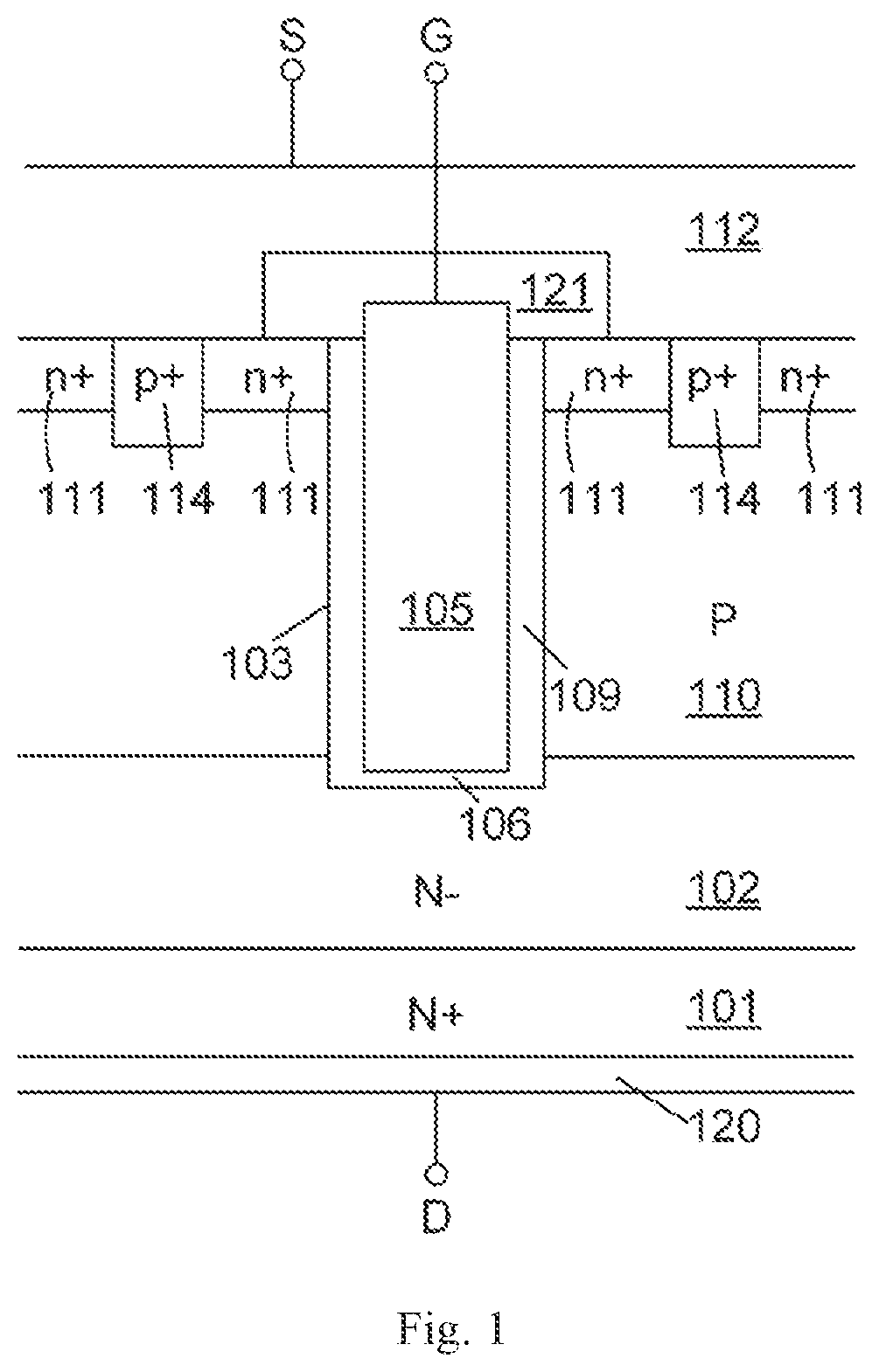 Patent US11777000 Figure 1 – SiC trench MOSFET with low on-resistance and switching loss