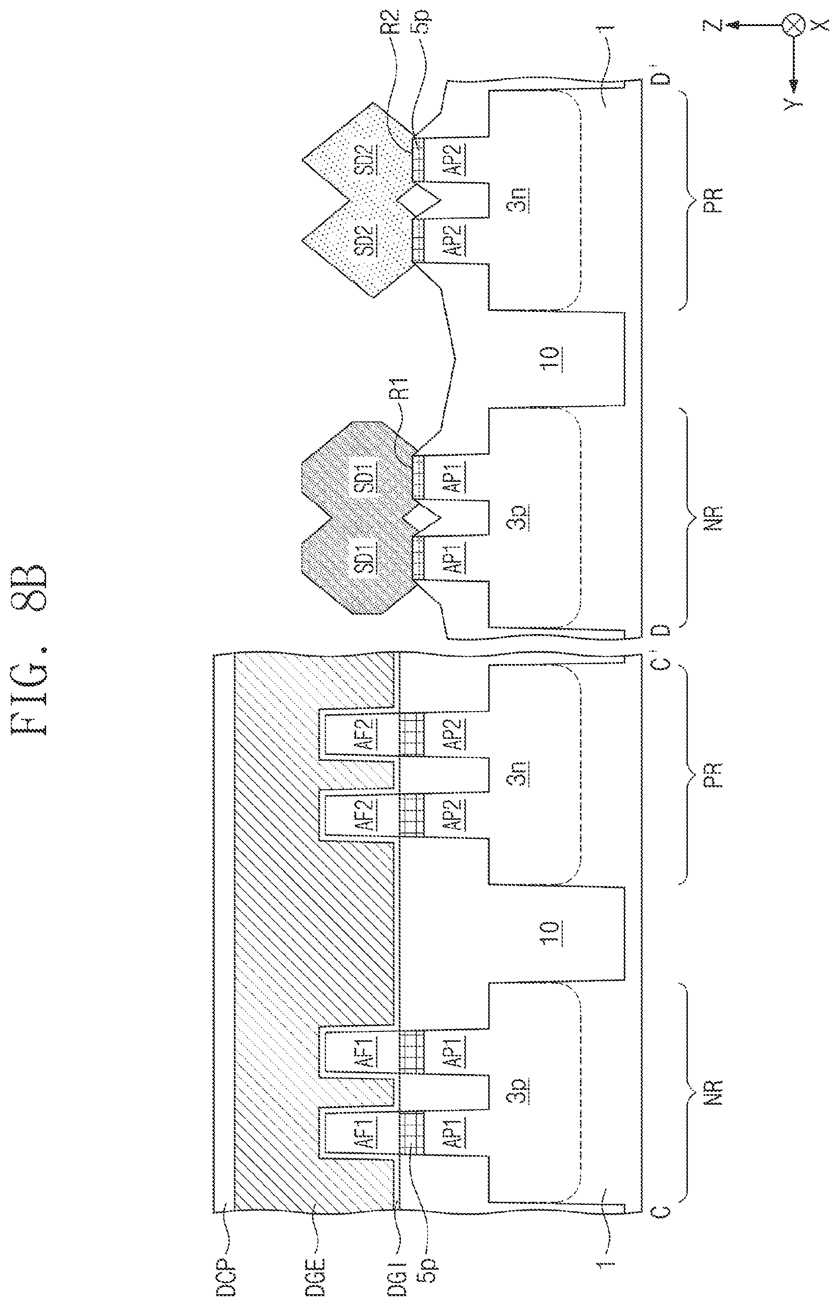 Patent US11777001 Figure 14 – Semiconductor device including superlattice pattern