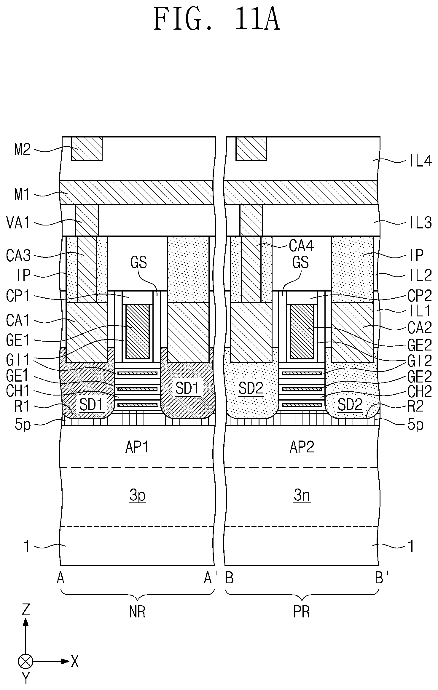Patent US11777001 Figure 19 – Semiconductor device including superlattice pattern