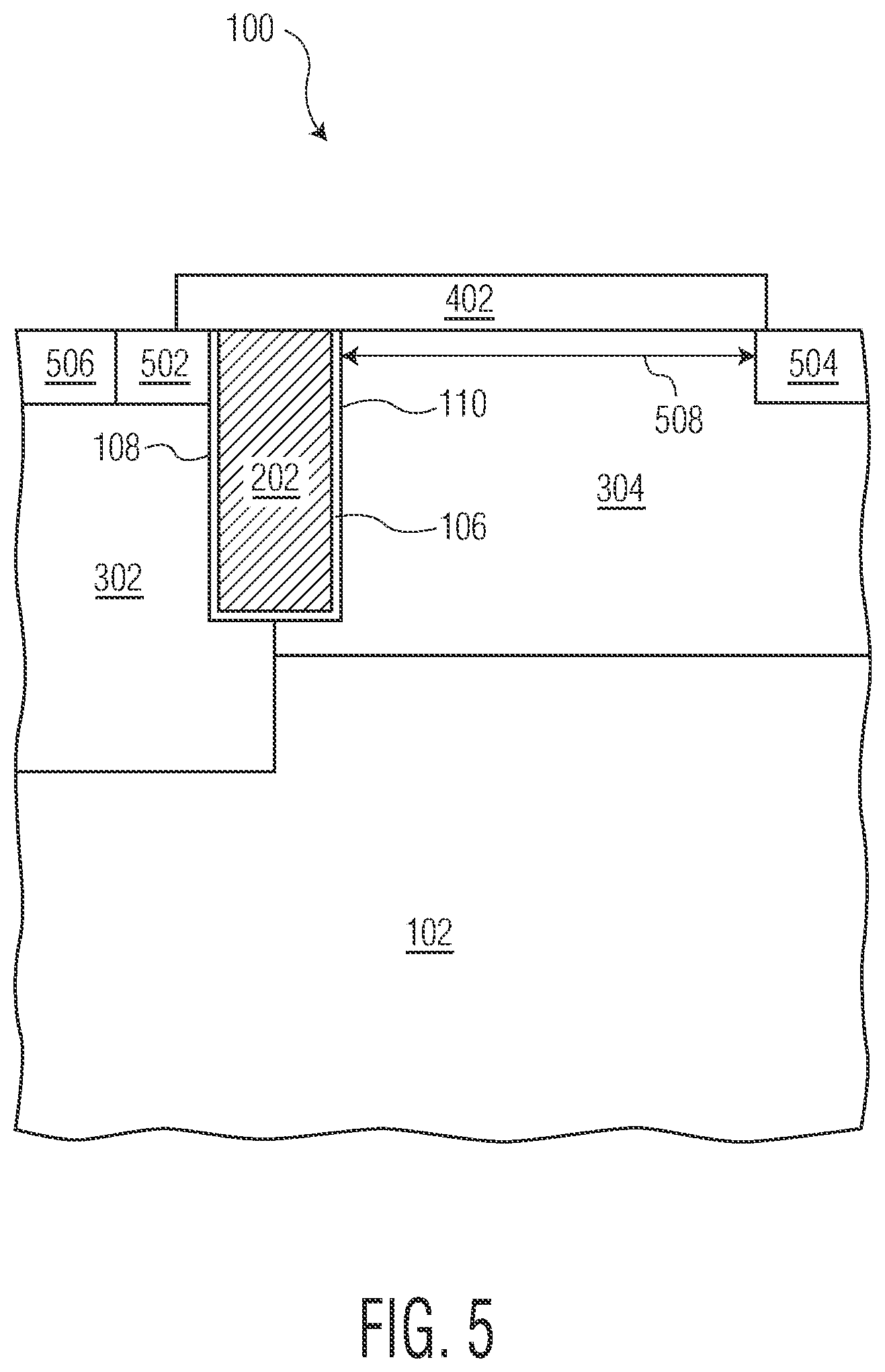Patent US11777002 Figure 5 – Laterally-diffused metal-oxide semiconductor transistor and method therefor