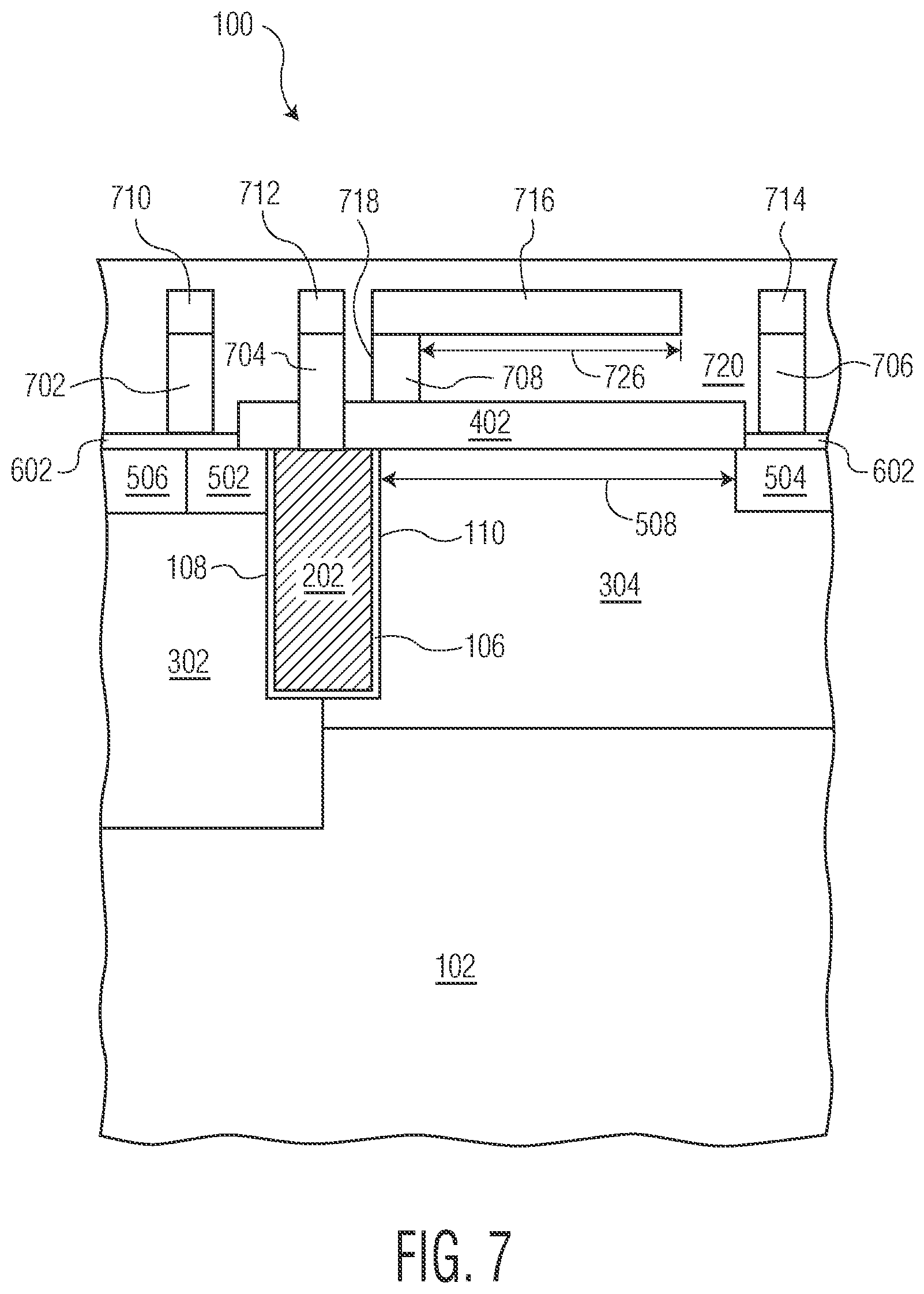 Patent US11777002 Figure 7 – Laterally-diffused metal-oxide semiconductor transistor and method therefor