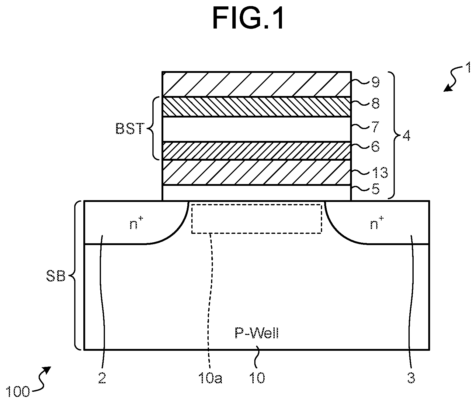 Patent US11777006 Figure 1 – Nonvolatile memory device
