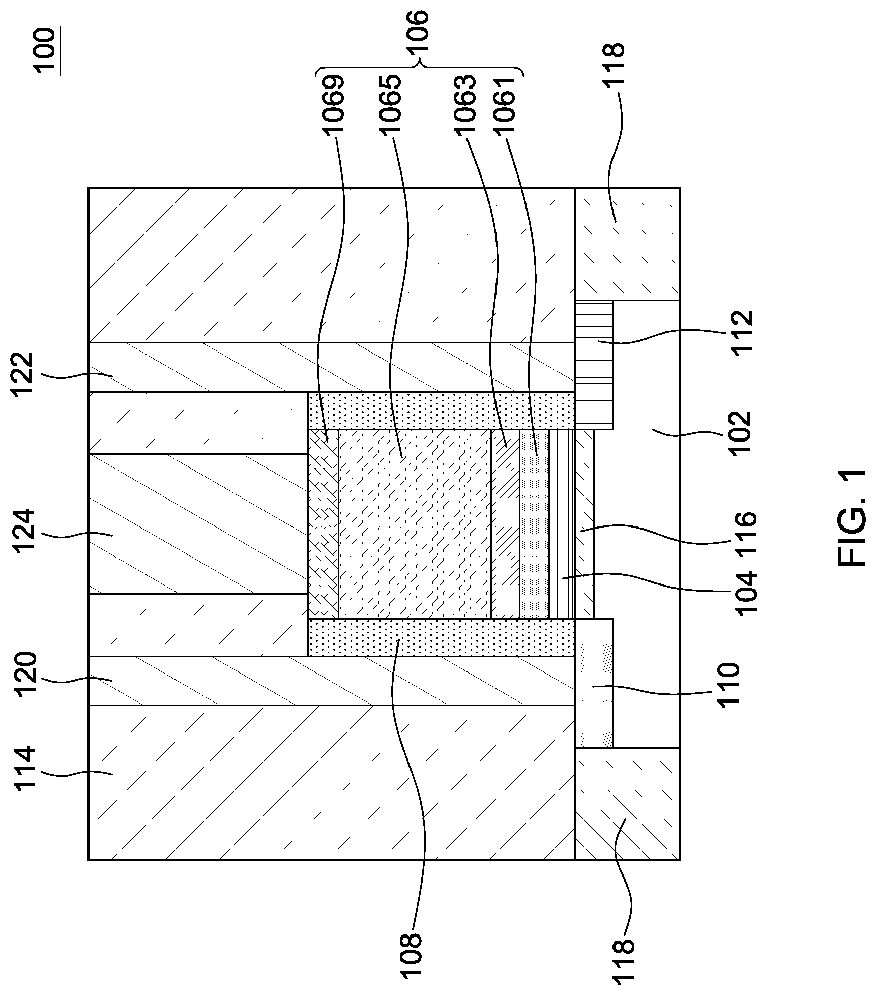 Patent US11777010 Figure 1 – Semiconductor structure and method for forming the same