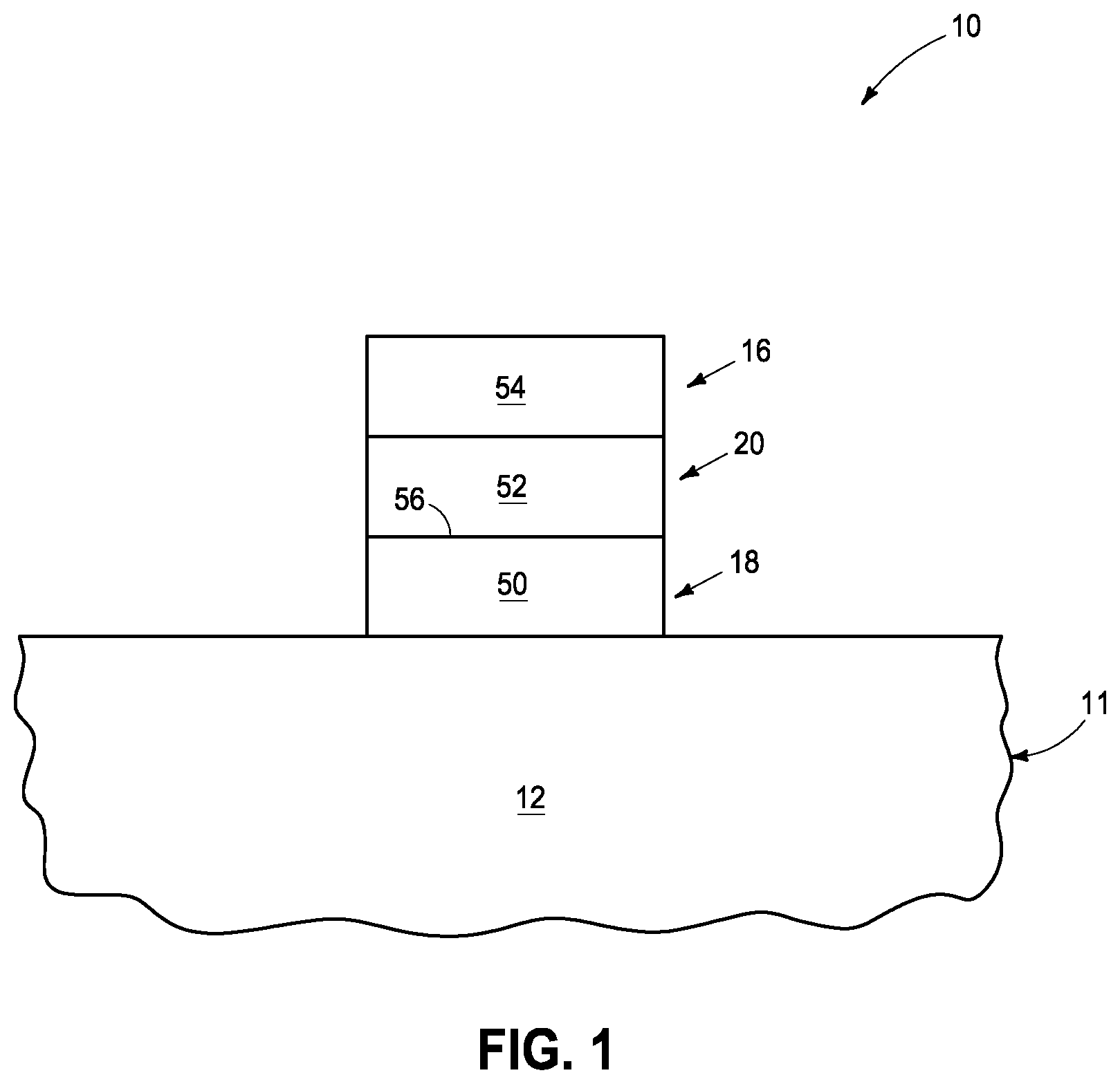 Patent US11777011 Figure 1 – Integrated circuitry, method used in the fabrication of a vertical transistor, and method used in the fabrication of integrated circuitry