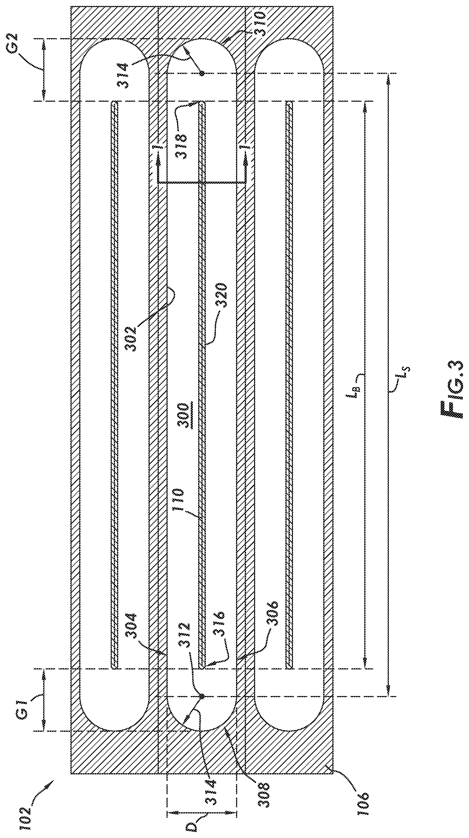 Patent US11777018 Figure 3 – Layout to reduce current crowding at endpoints