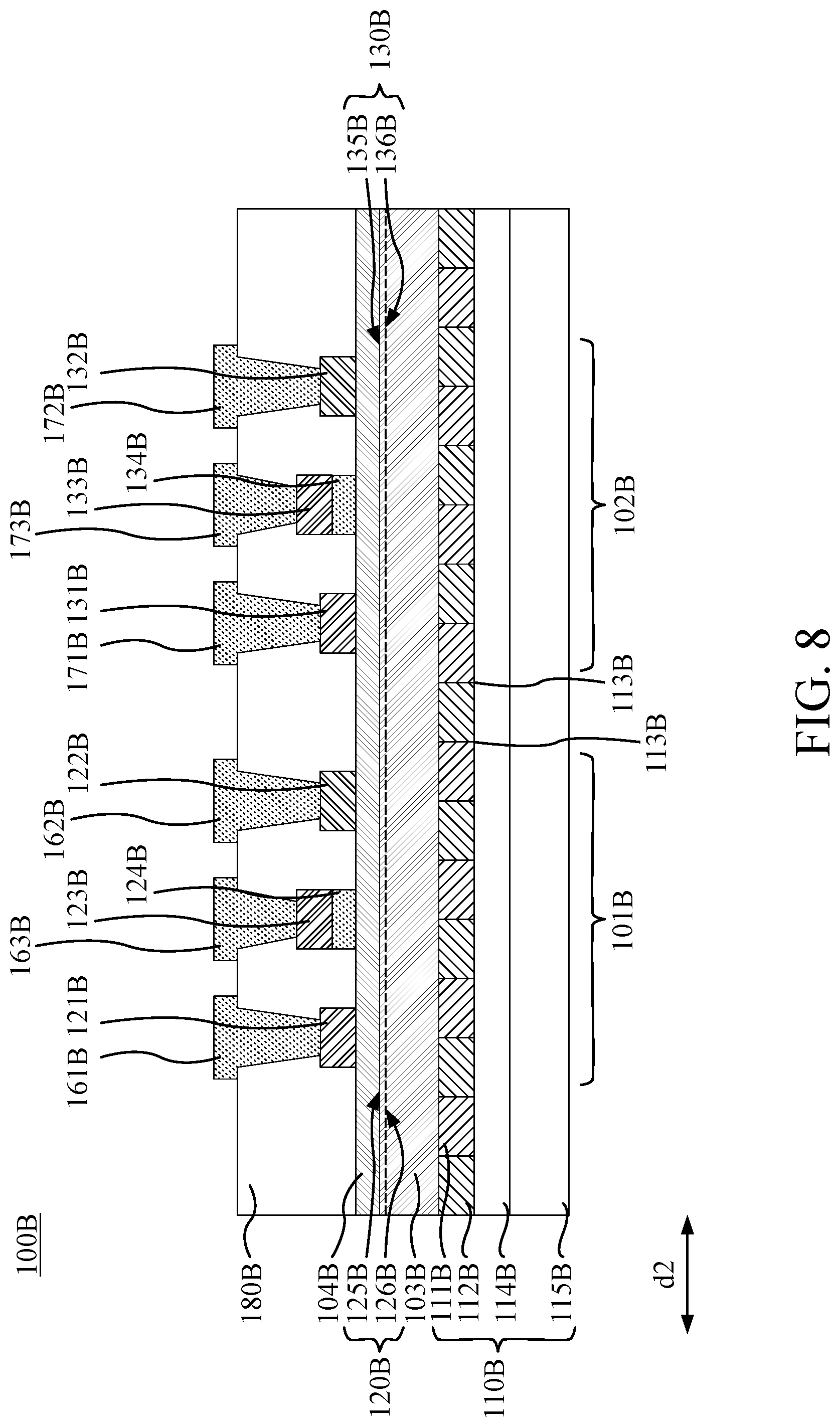 Patent US11777023 Figure 8 – Semiconductor device and method for manufacturing the same