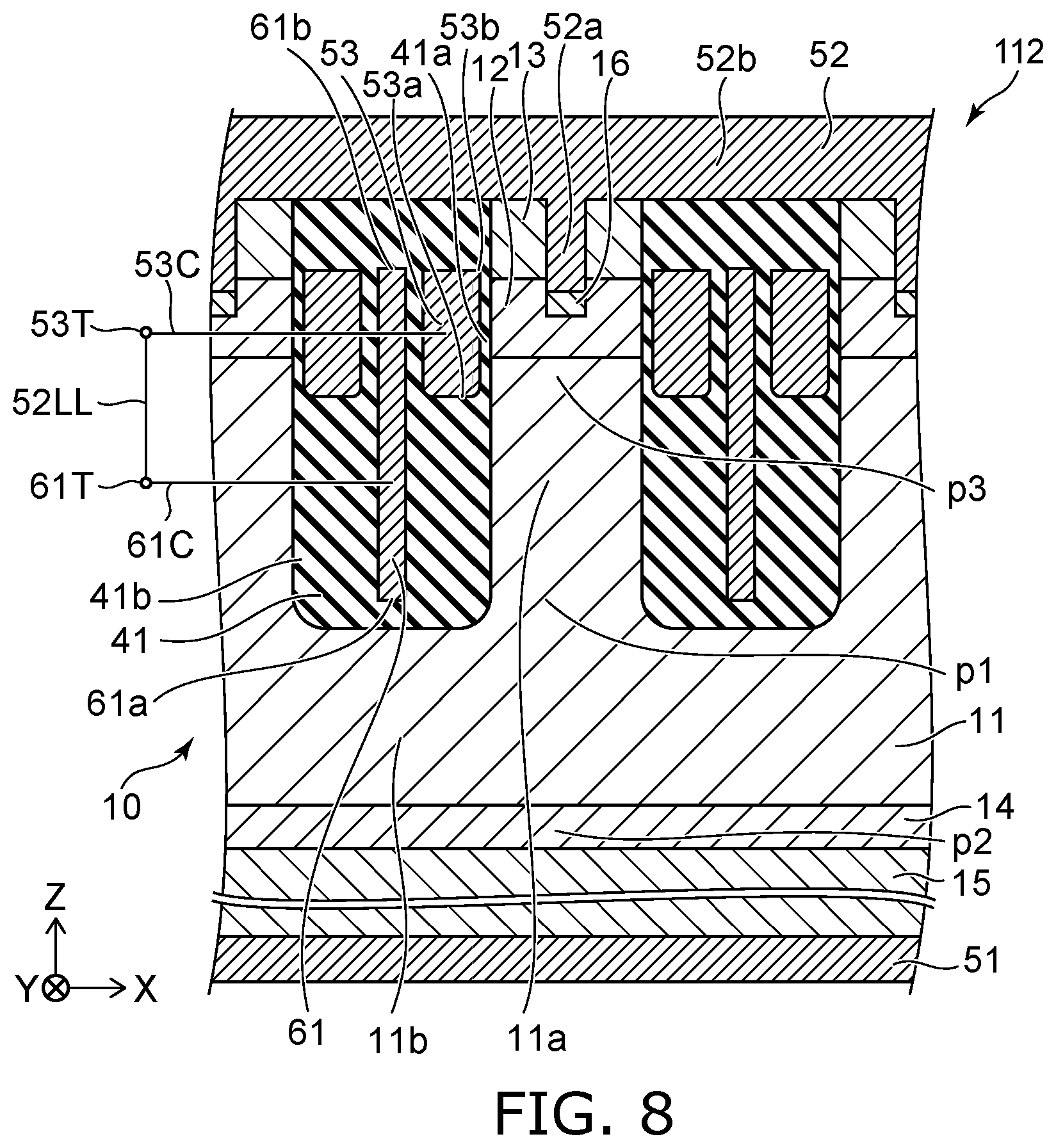 Patent US11777028 Figure 8 – Semiconductor device