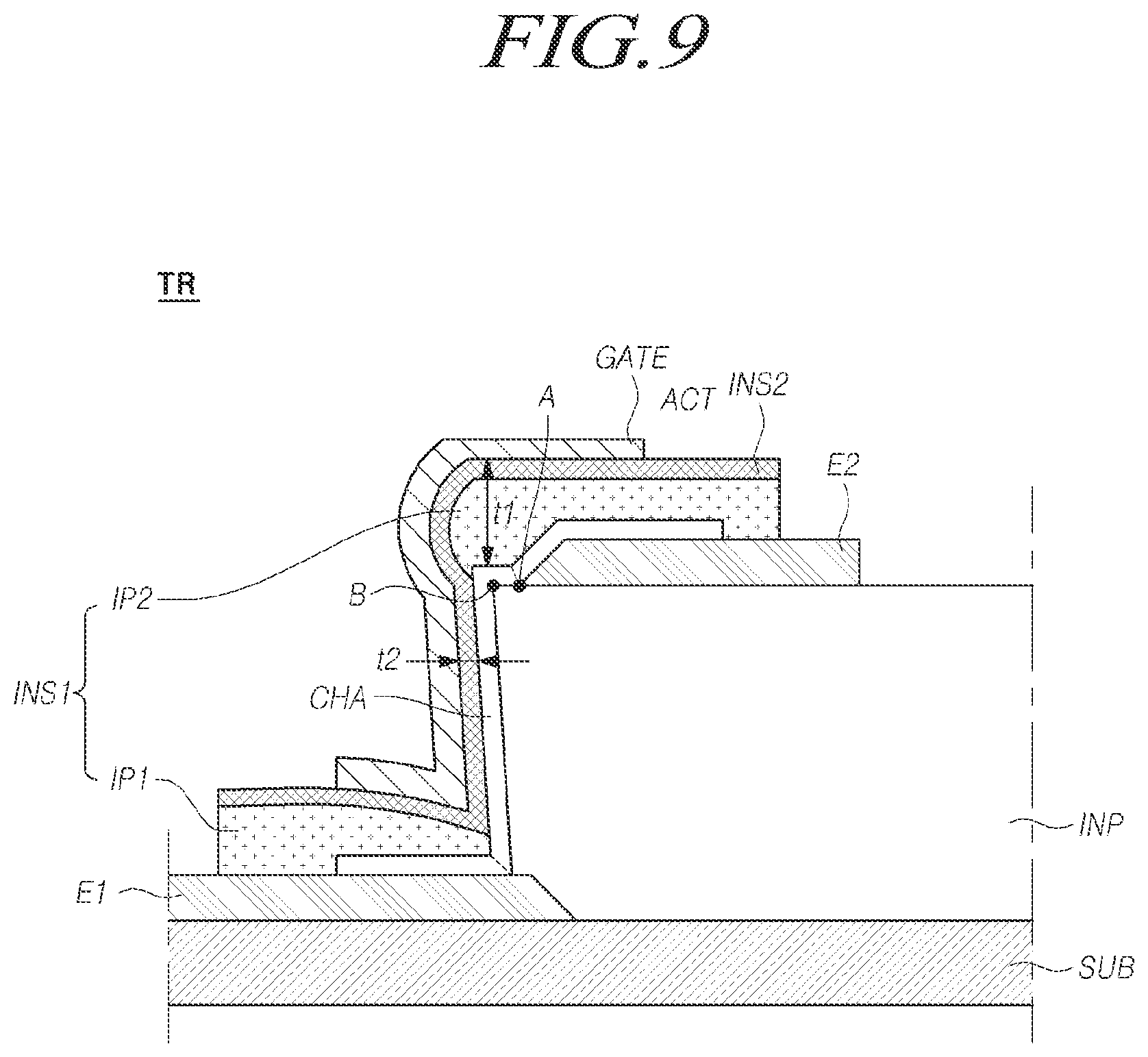 Patent US11777037 Figure 9 – Transistor having vertical structure and electric device