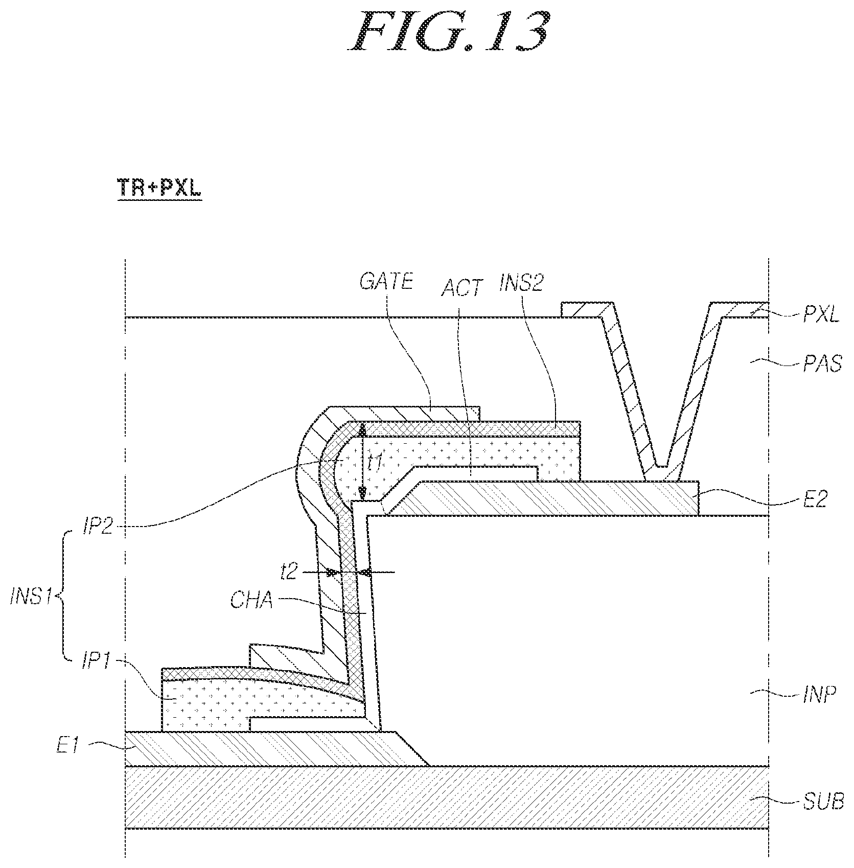 Patent US11777037 Figure 13 – Transistor having vertical structure and electric device