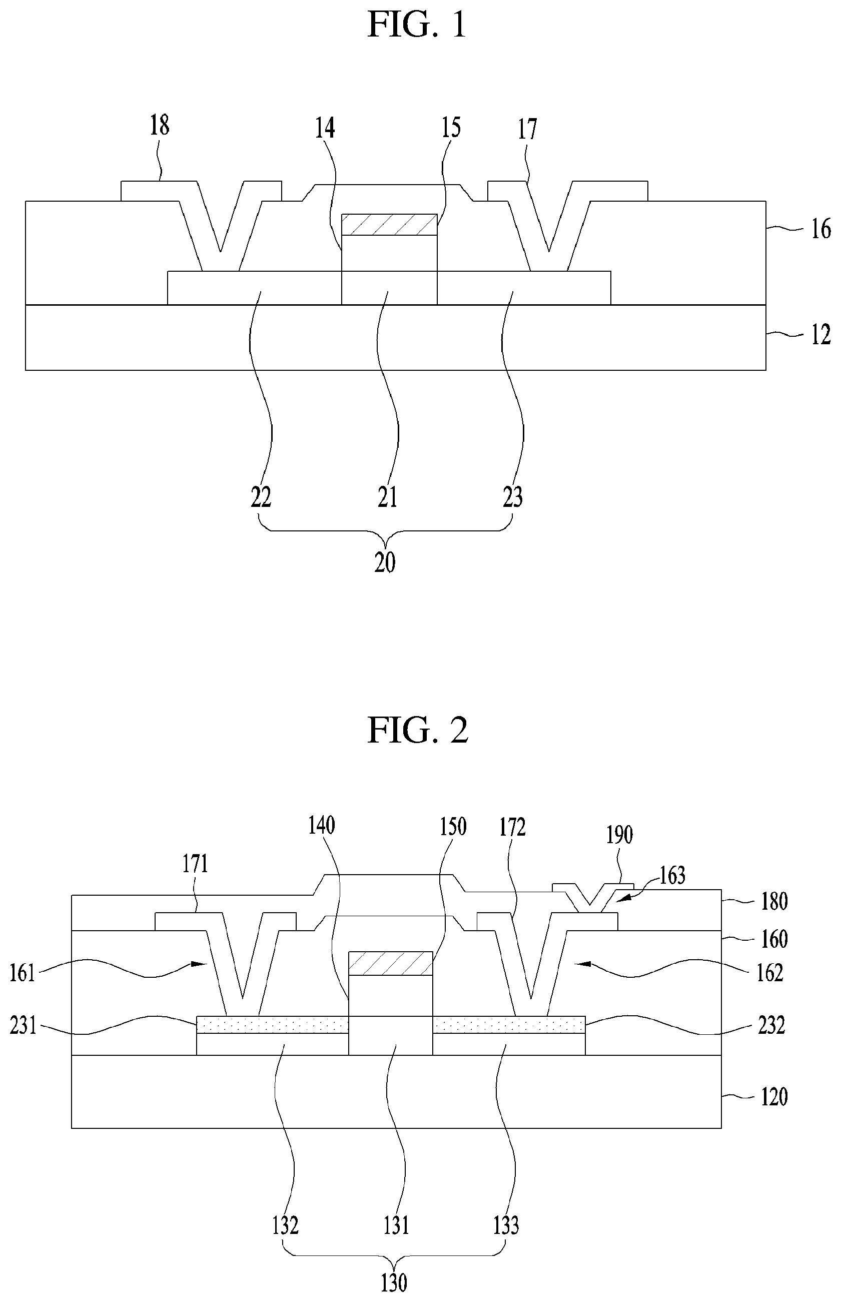 Patent US11777039 — Method of fabricating thin film transistor and display including the same — Figure 1