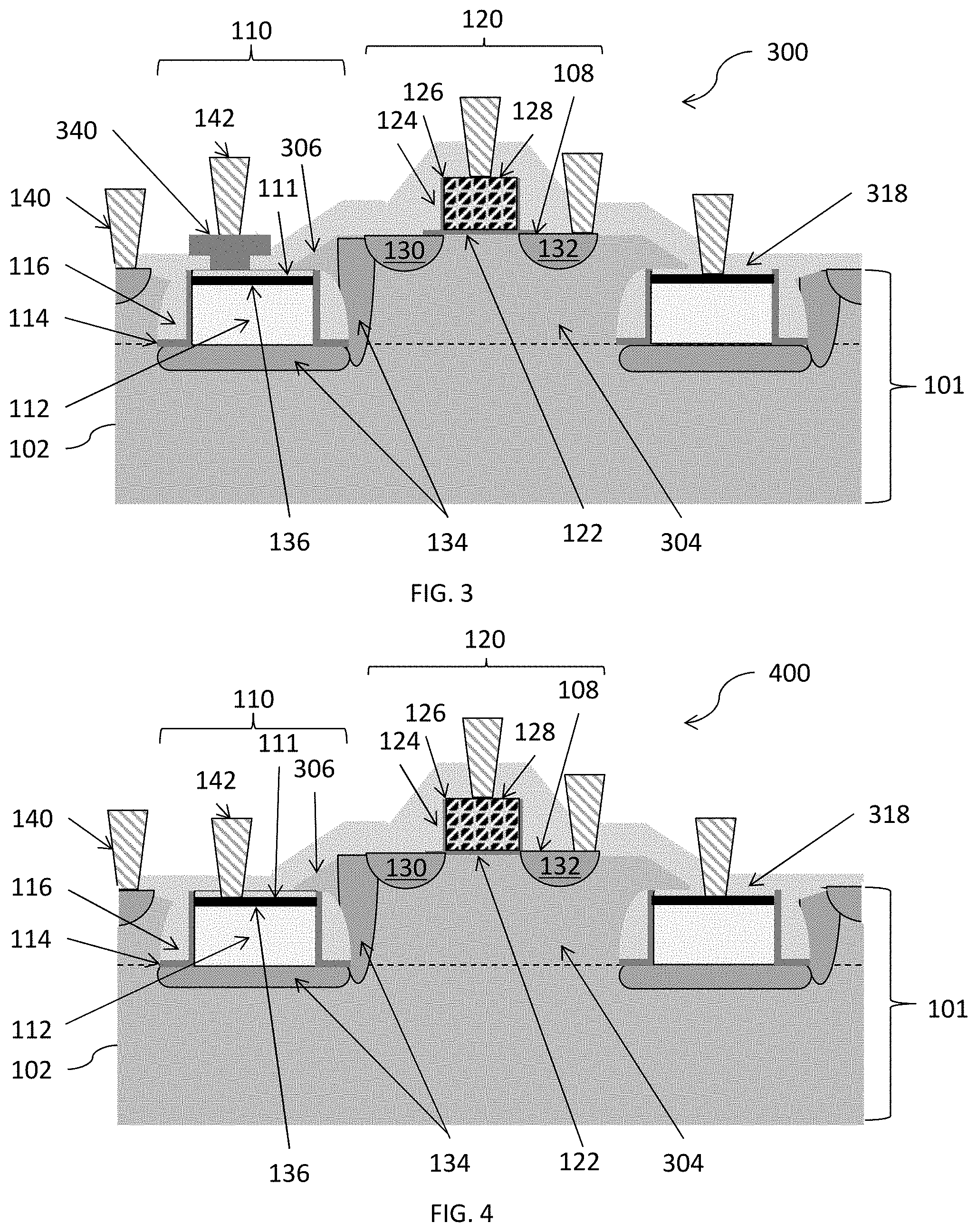 Patent US11777043 Figure 2 – Photodetectors with substrate extensions adjacent photodiodes