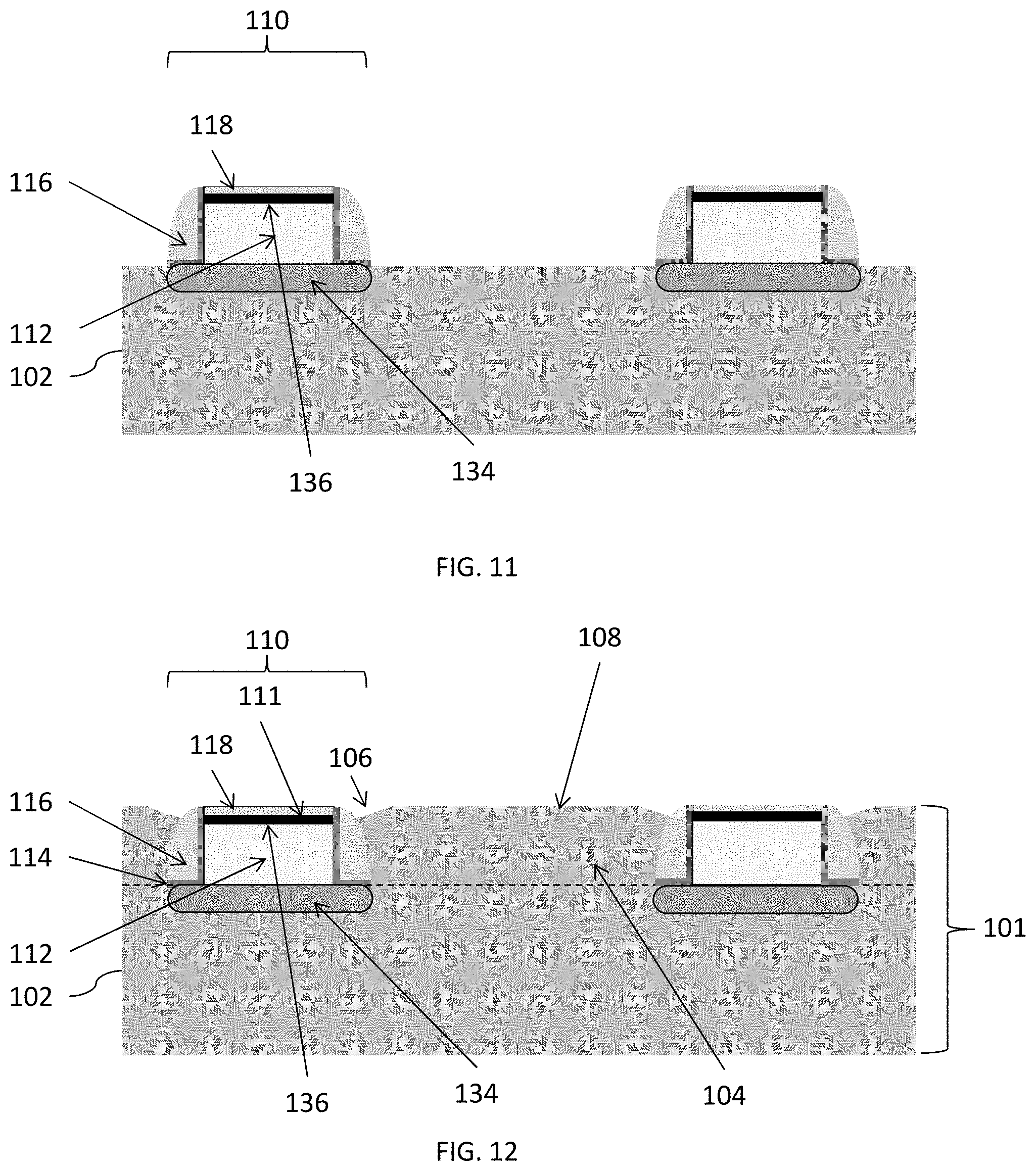 Patent US11777043 Figure 6 – Photodetectors with substrate extensions adjacent photodiodes